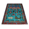 Blue Color War Rug 4' 0" x 6' 0" (ft) - No. B30664