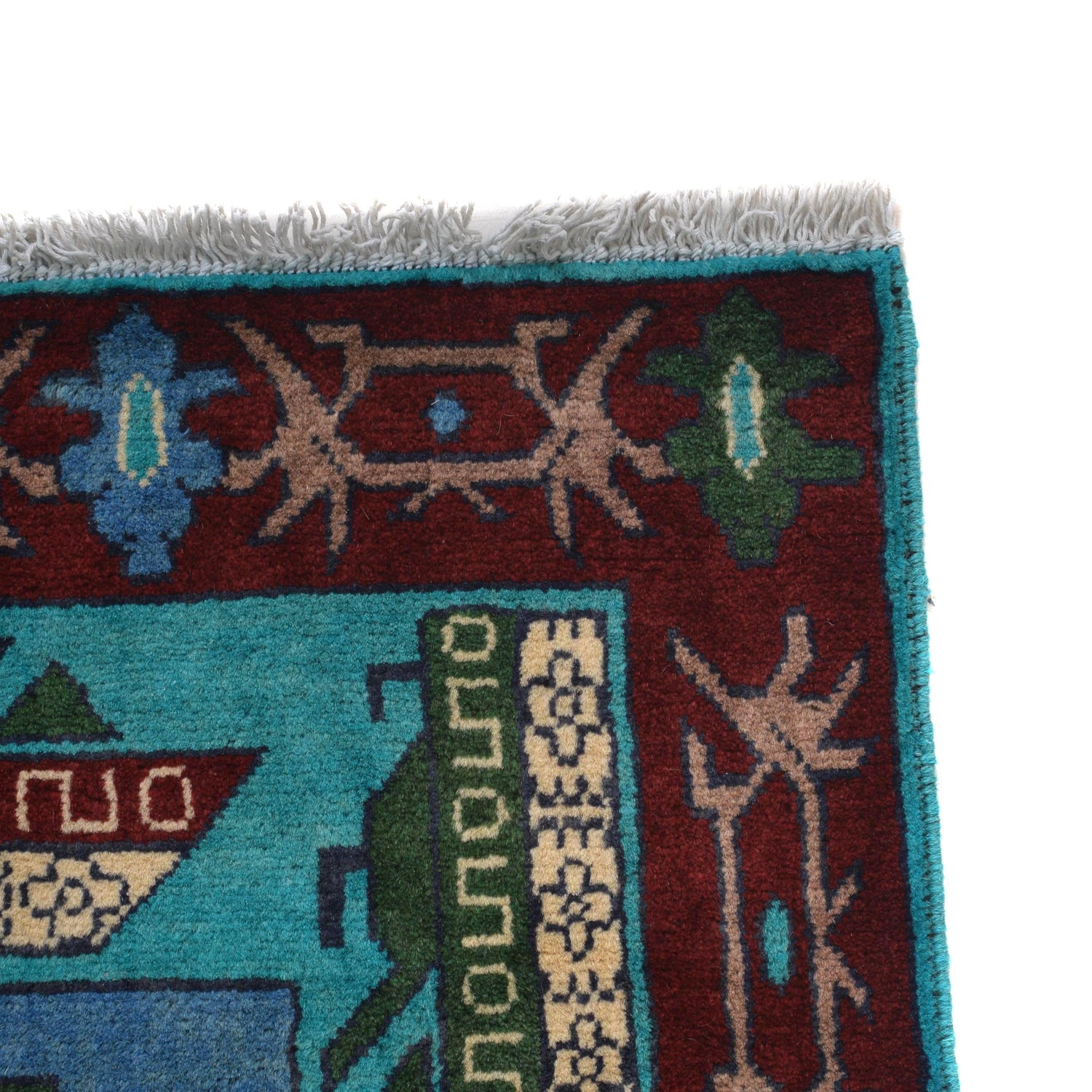 Blue Color War Rug 4' 0" x 6' 0" (ft) - No. B30664