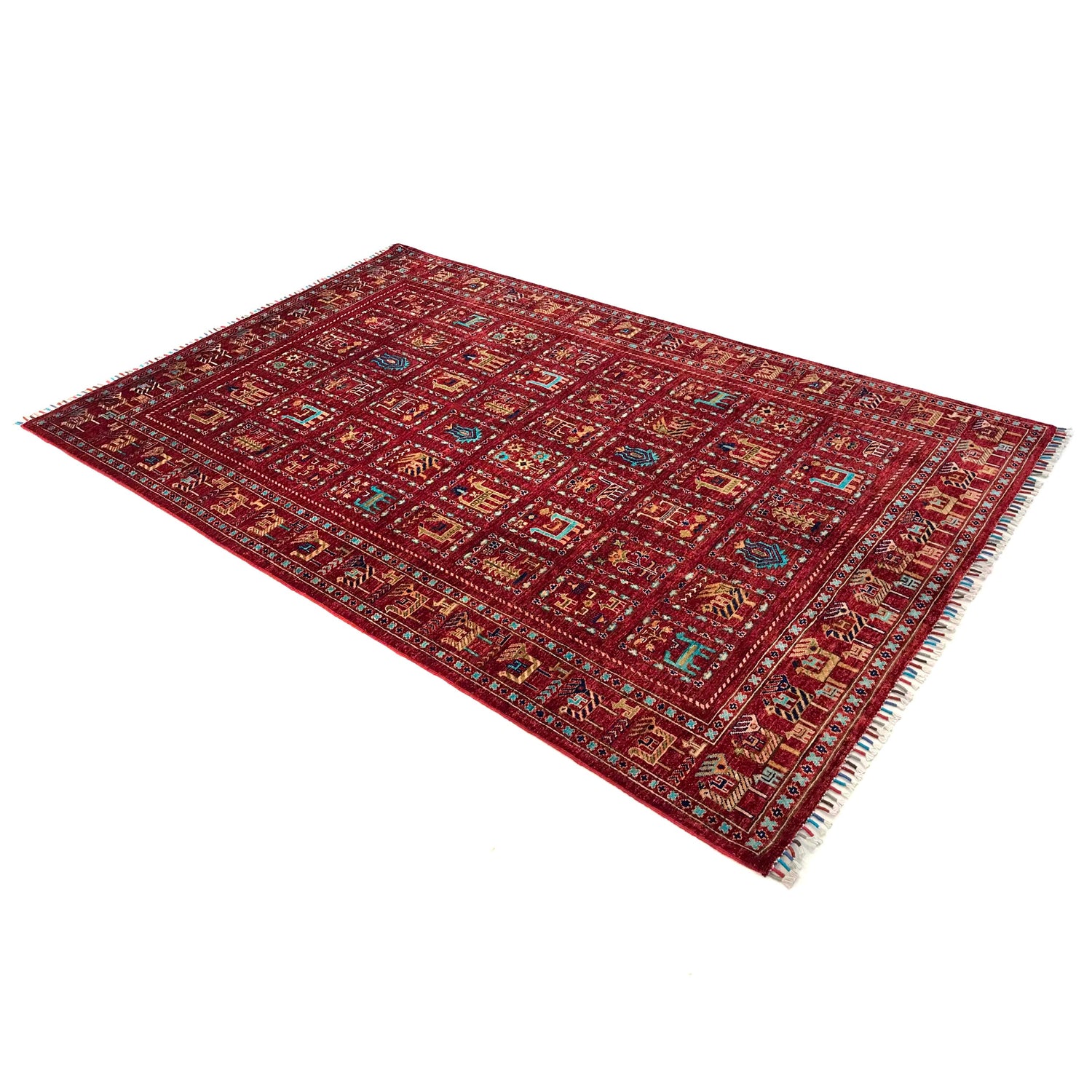Shikargah Hunting Scene Carpet 5' 7" x 8' 9" (ft) - No. B31324