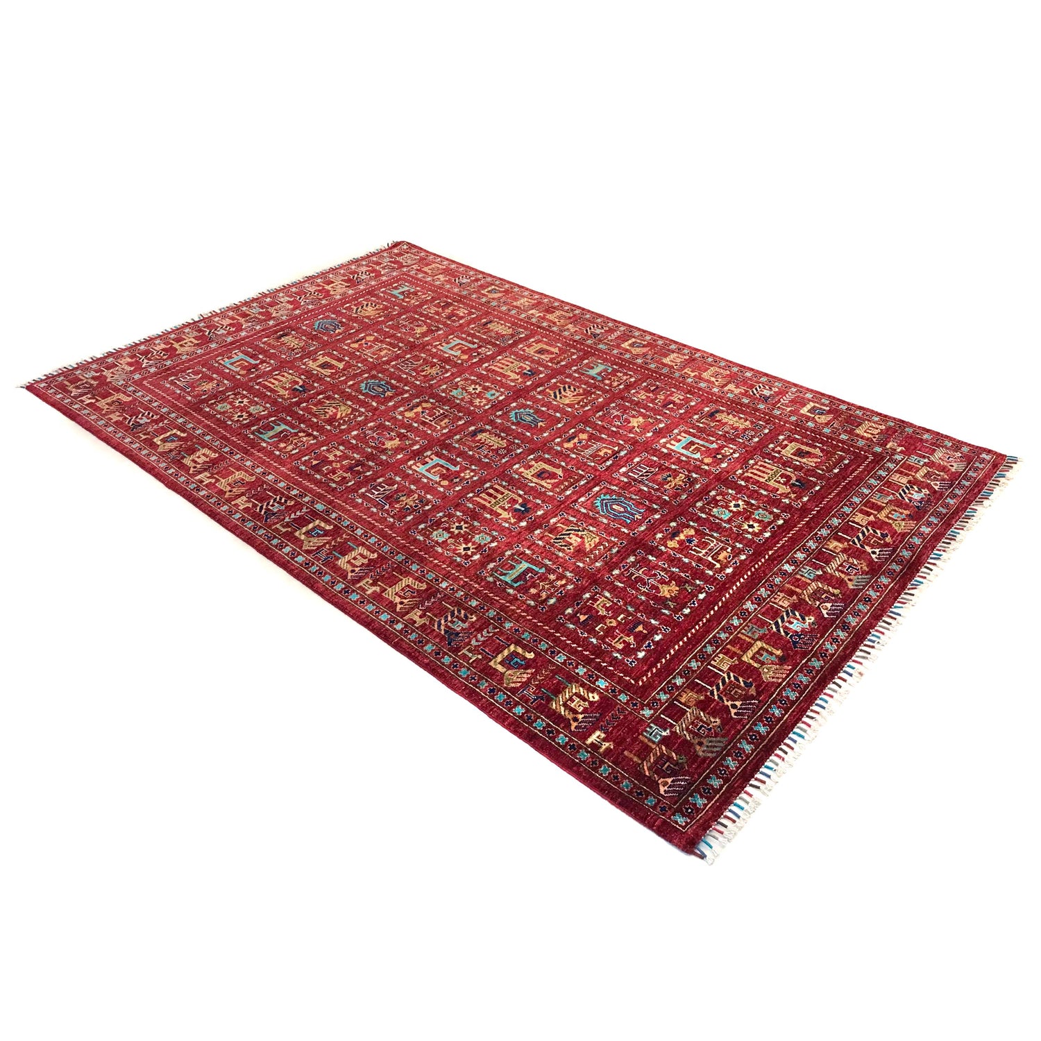 Shikargah Hunting Scene Carpet 5' 7" x 8' 9" (ft) - No. B31324