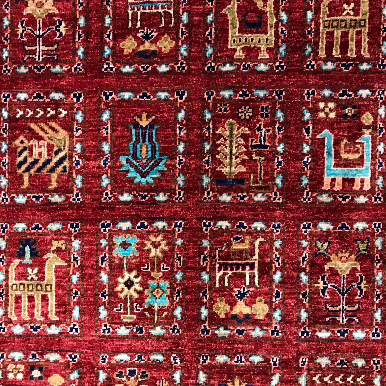 Shikargah Hunting Scene Carpet 5' 7" x 8' 9" (ft) - No. B31324