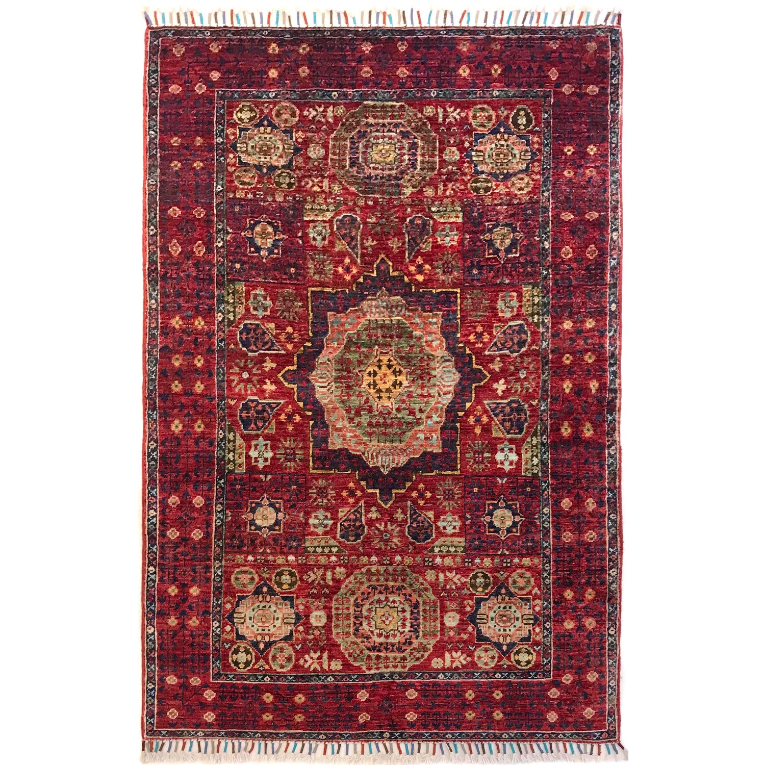 Oriental Mamluk Carpet 3' 3" x 4' 9" (ft) - No. B31326