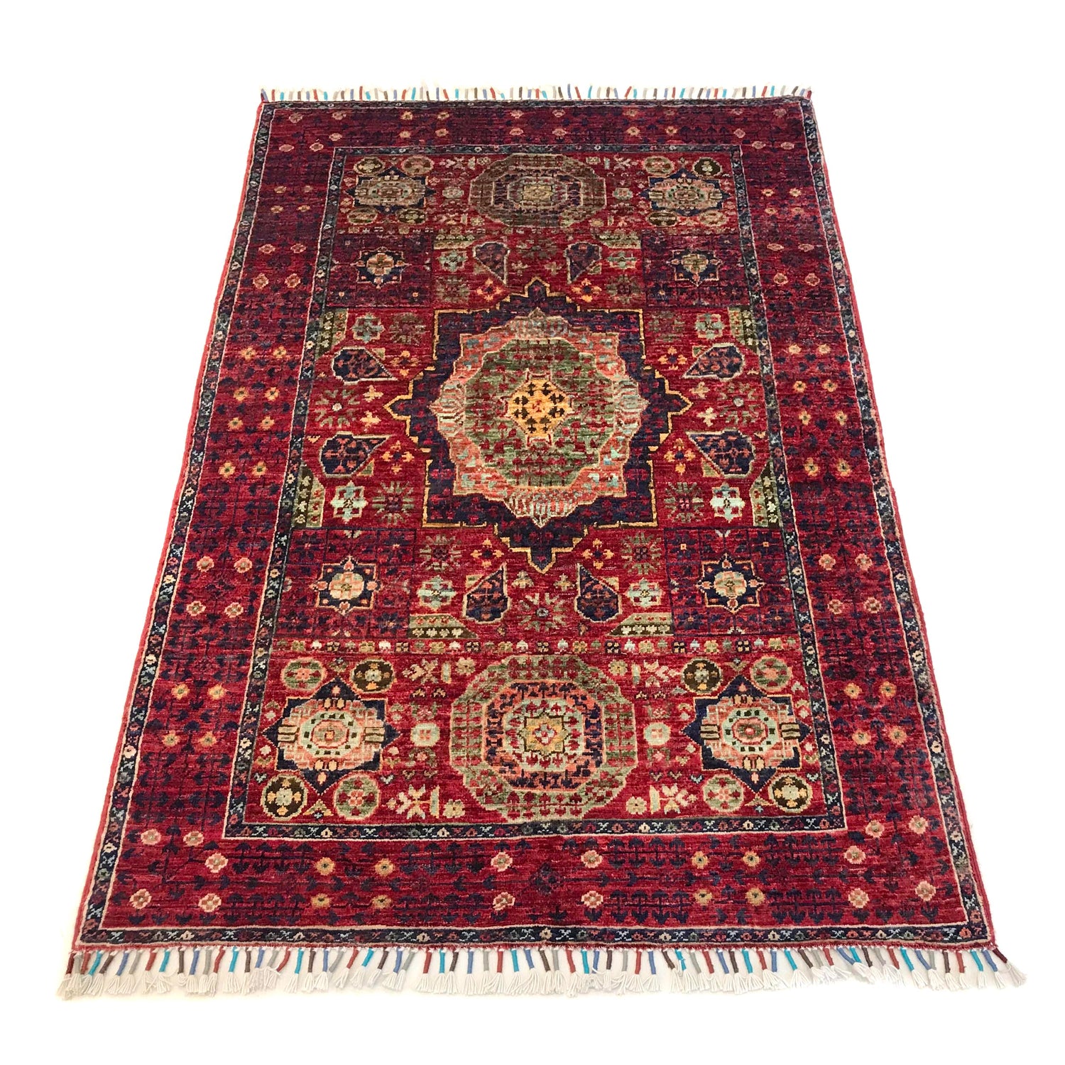 Oriental Mamluk Carpet 3' 3" x 4' 9" (ft) - No. B31326