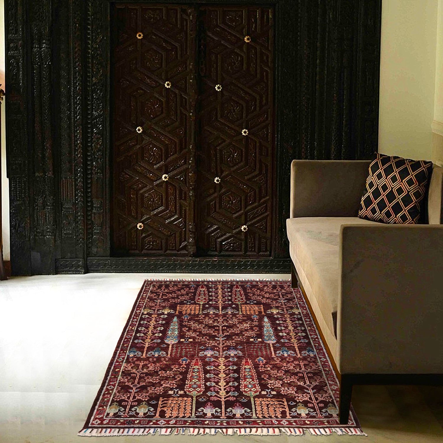 Artisan Tree of Life Carpet 3' 5" x 5' 0" (ft) - No. B31328