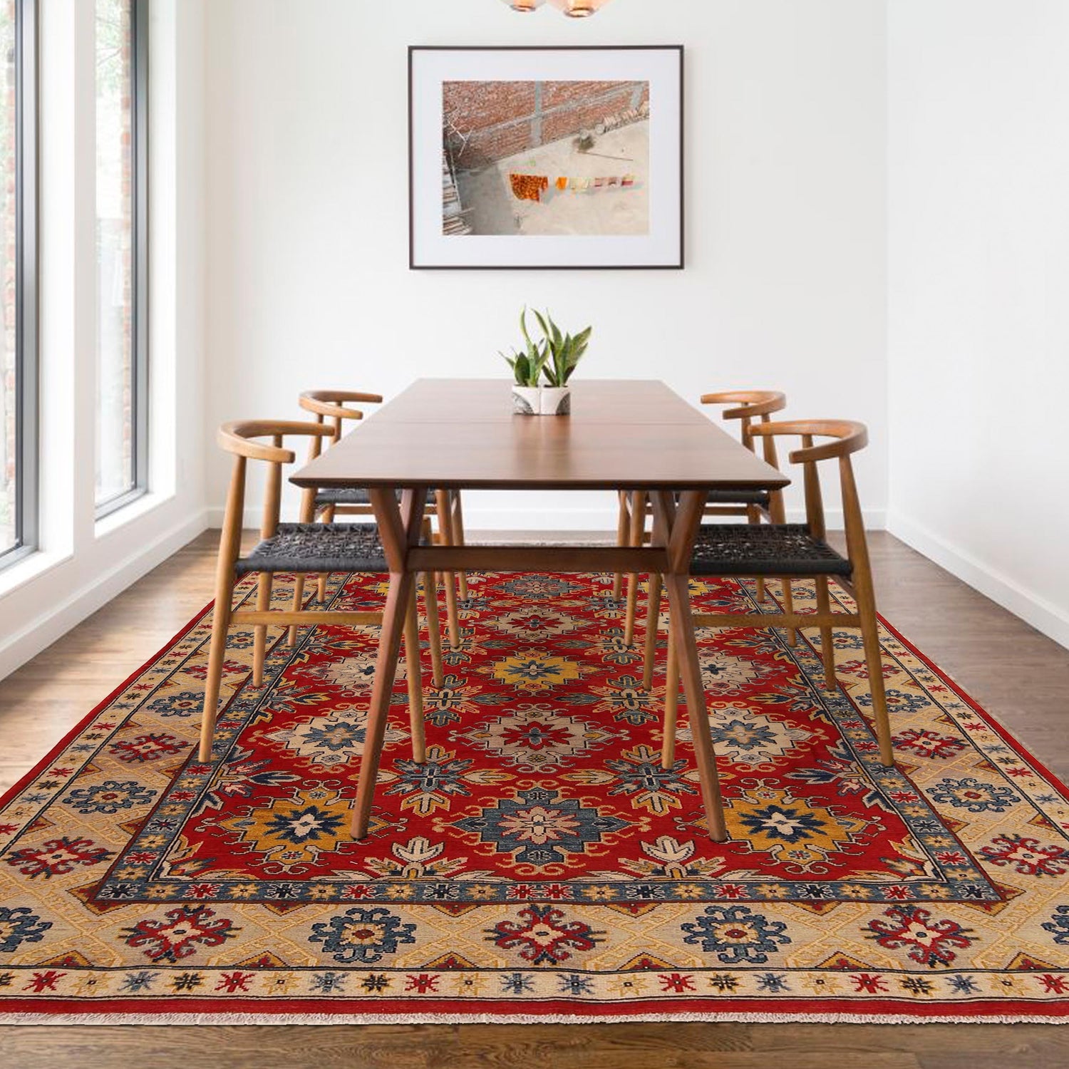 Oriental Kazak Carpet 6' 6" x 9' 6" (ft) - No. B31607