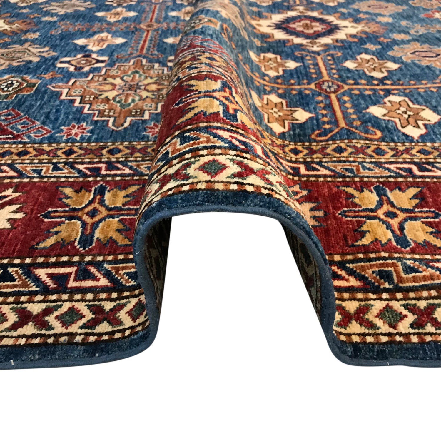 Blue Color Handmade Kazak Rug 7' 3" x 10' 3" (ft) - No. B31612