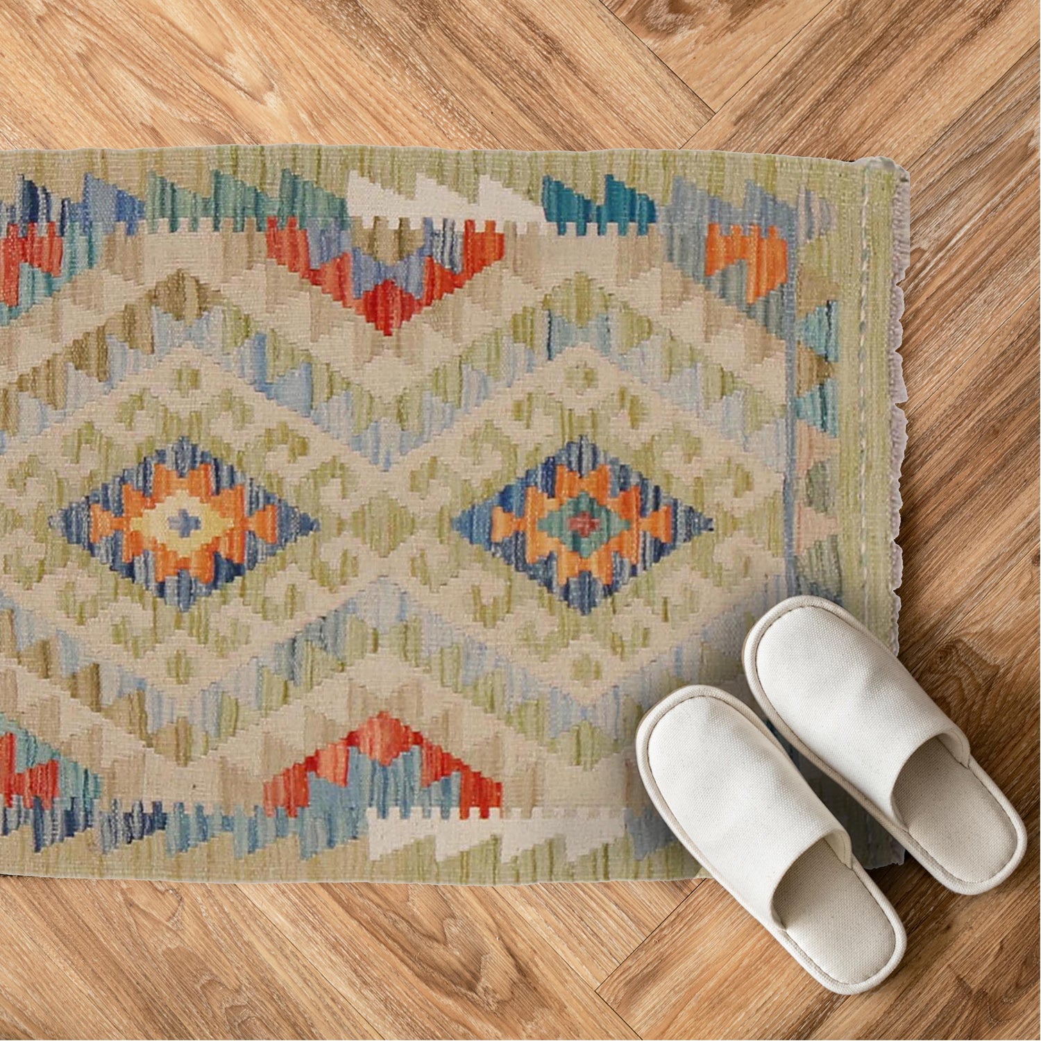 Handmade Vegetable Kilim 2' 0" x 2' 10" (ft) - No. B31985