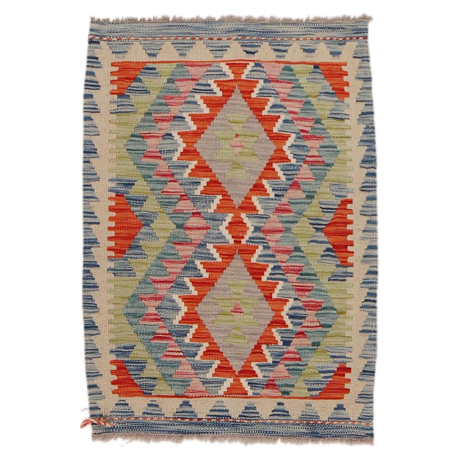 Handmade Vegetable Kilim 2' 1" x 3' 1" (ft) - No. B32032