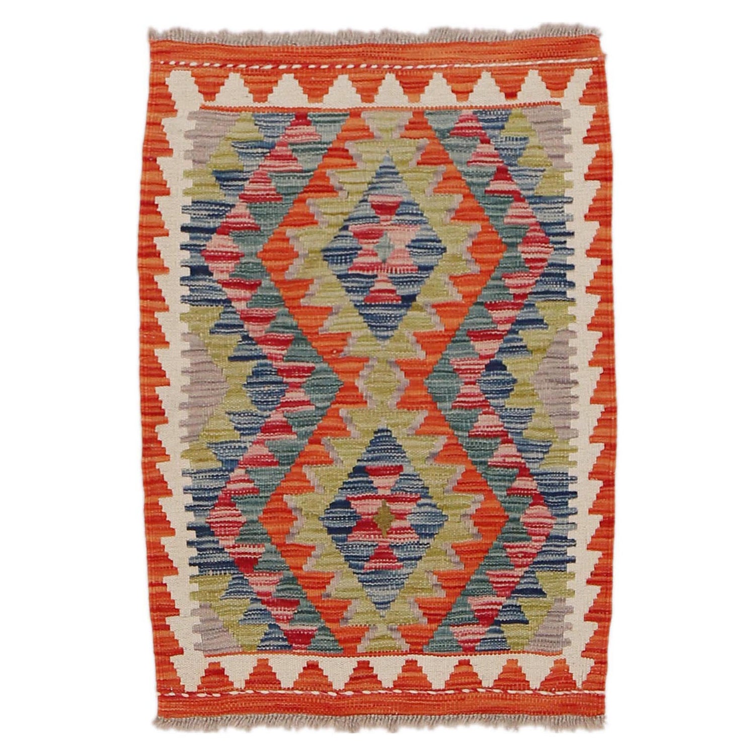 Handmade Vegetable Kilim 1' 11" x 2' 11" (ft) - No. B32054