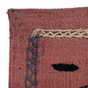 Pink Color Embroidery Flatweave Kilim 6' 2" x 7' 11" (ft) - No. B32077