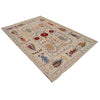 Beige Color Embroidery Flatweave Kilim 5' 3" x 7' 10" (ft) - No. B32080