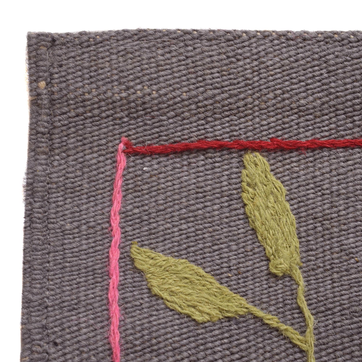 Grey Color Embroidery Flatweave Kilim 3' 11" x 6' 5" (ft) - No. B32082