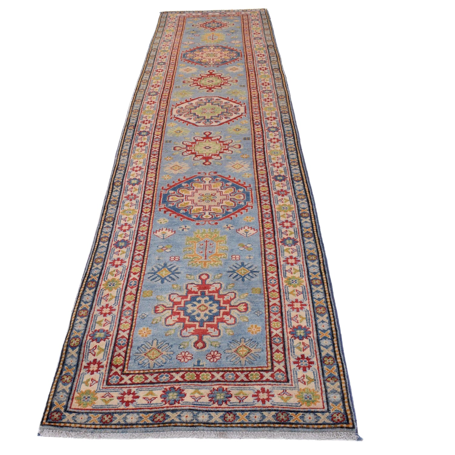 Blue Color Kazak Runner 2' 8 x 12' 9 (ft) - No. B33013