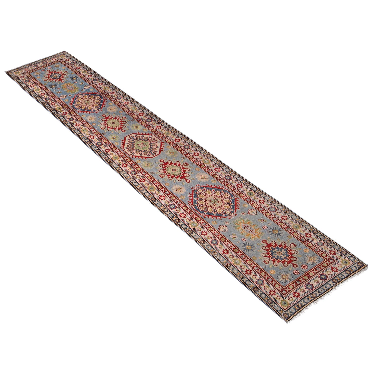 Blue Color Kazak Runner 2' 8 x 12' 9 (ft) - No. B33013
