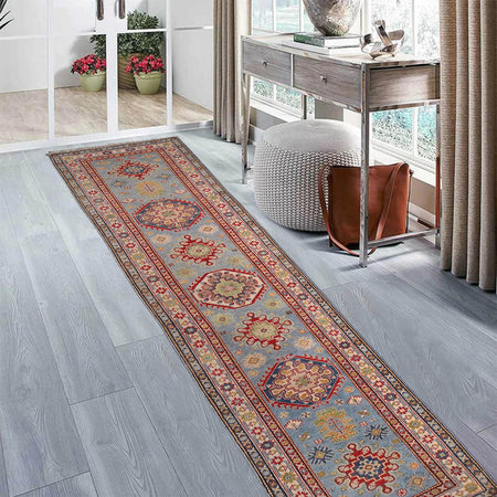 Blue Color Kazak Runner 2' 8 x 12' 9 (ft) - No. B33013