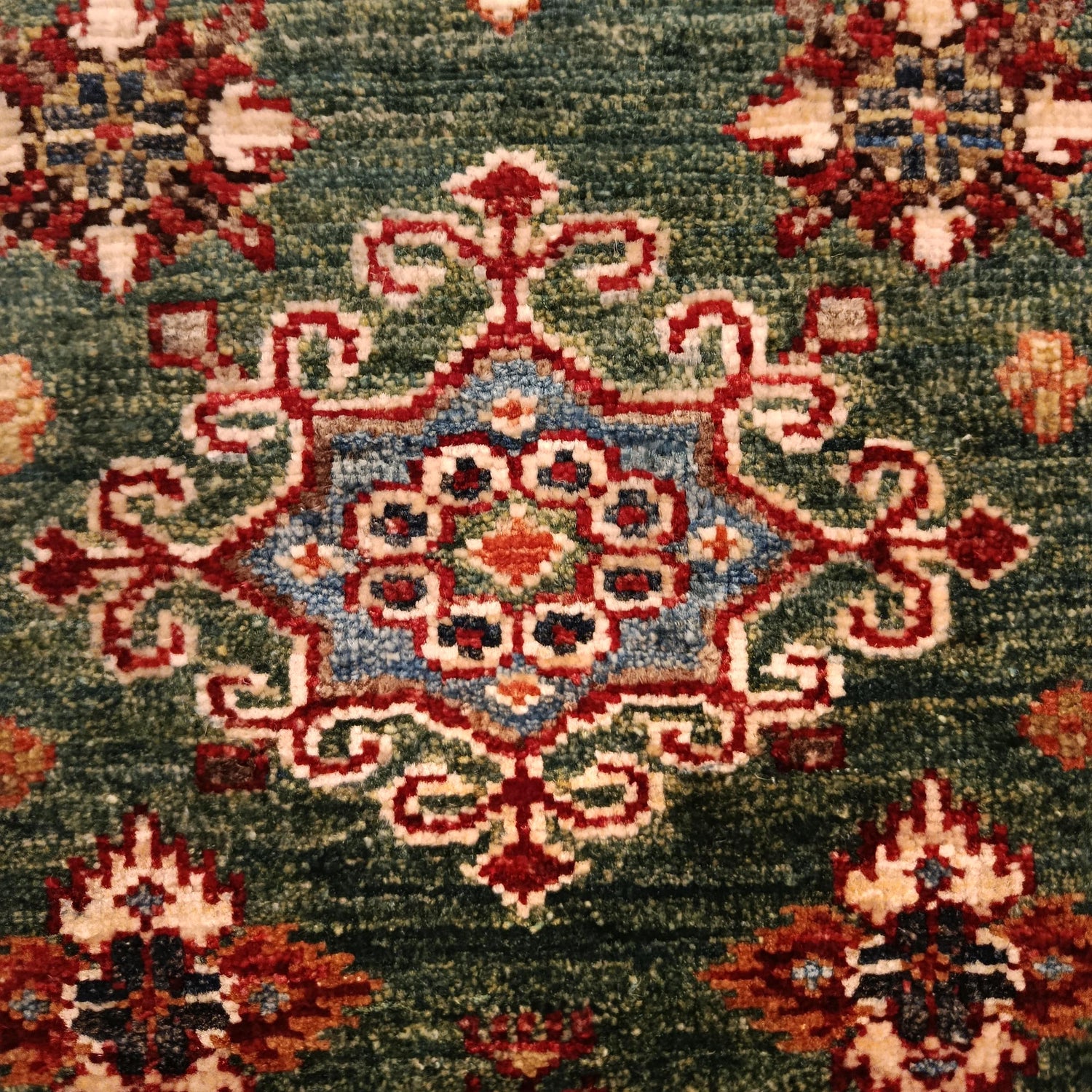Green Handmade Kazak Runner Rug 2' 0" x 5' 9" (ft) - No. B33023