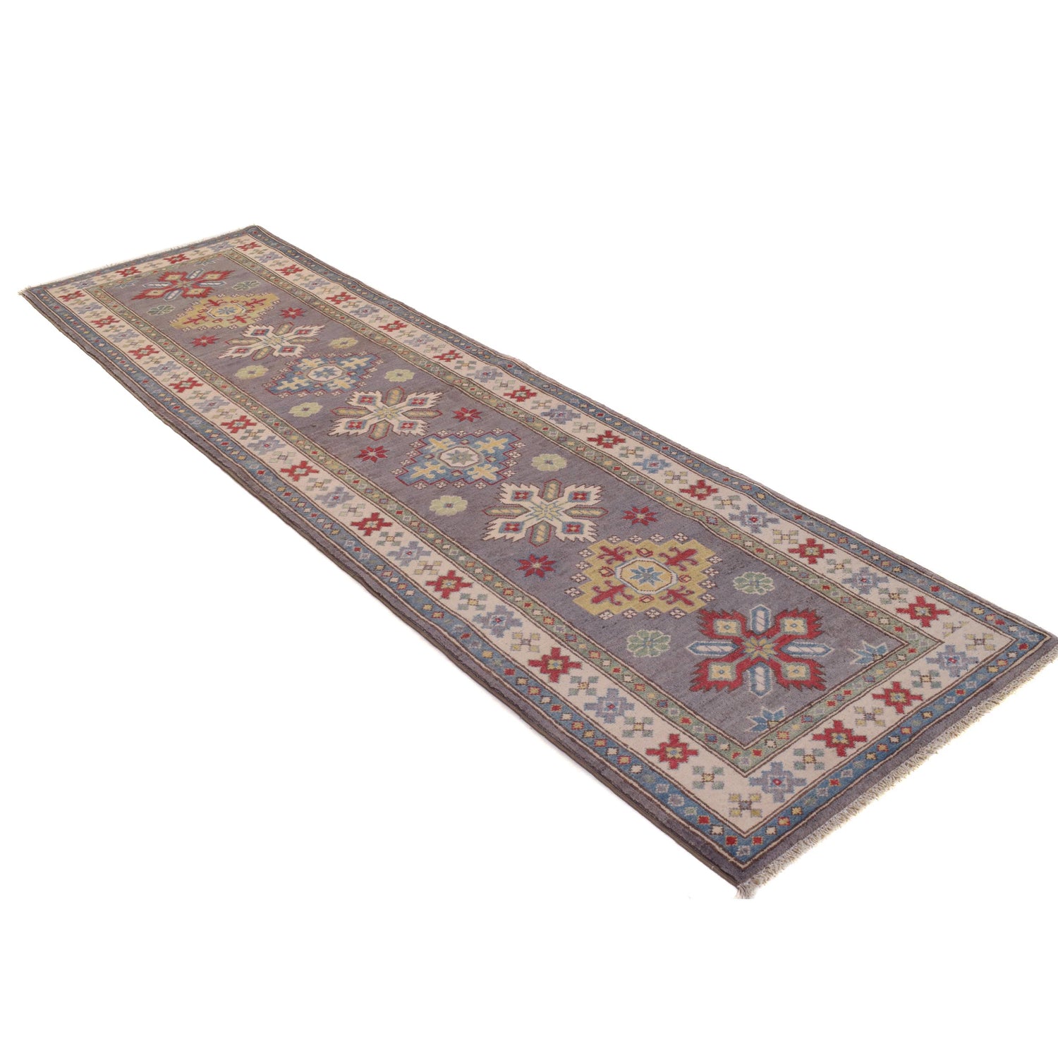Grey Color Kazak Runner 2' 8 x 9' 10 (ft) - No. B33046