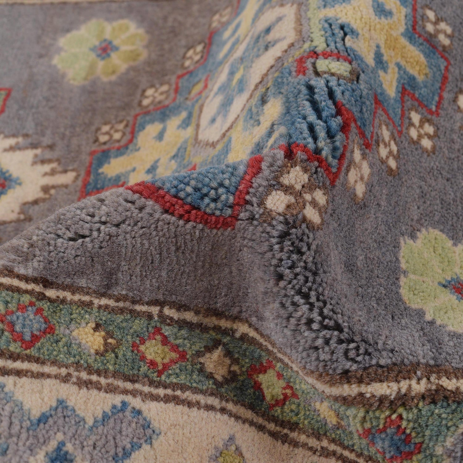 Grey Color Kazak Runner 2' 8 x 9' 10 (ft) - No. B33046