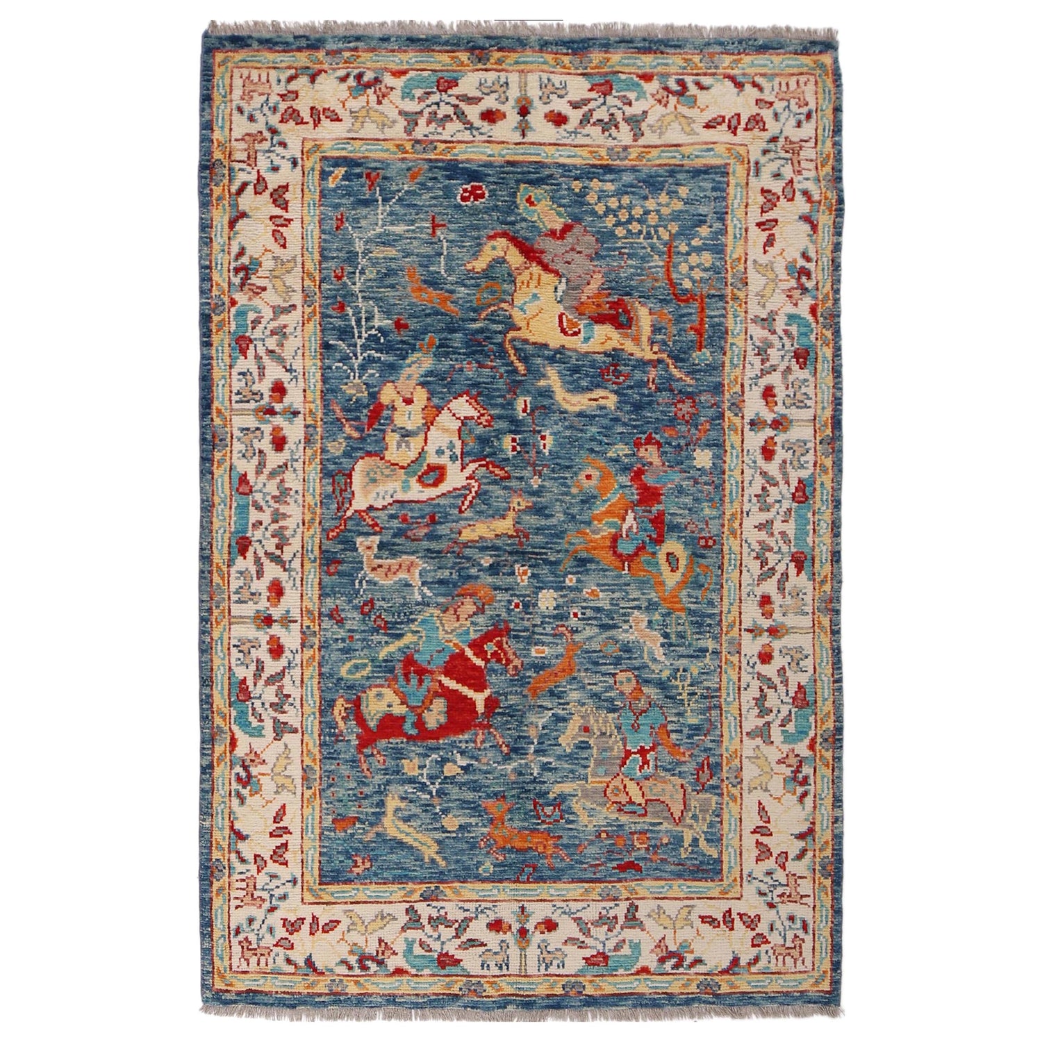Handmade Pictorial Rug 4' 0 x 6' 1 (ft) - No. B33051