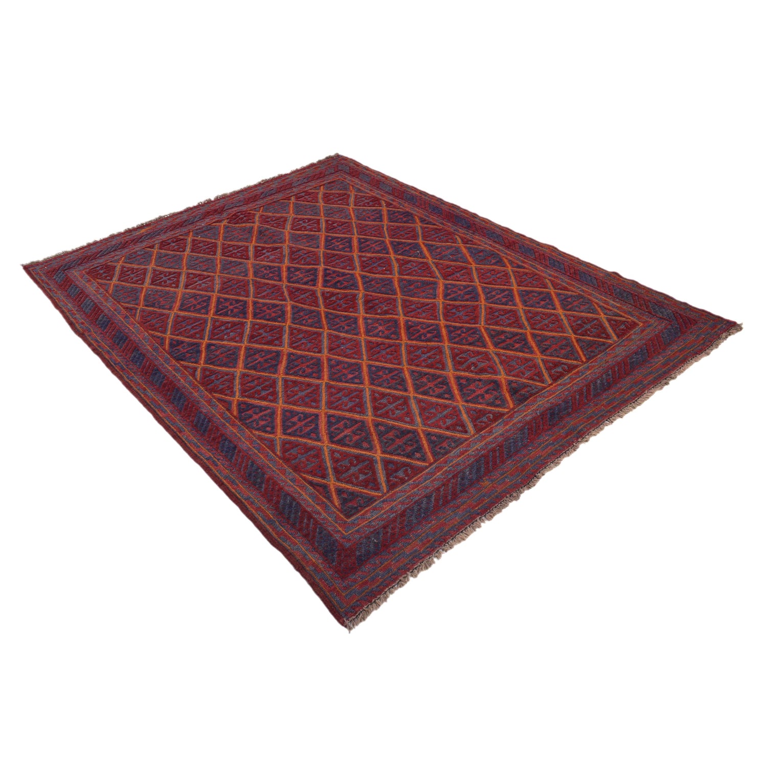 Red Color Mashwani Rug 4' 9" x 5' 10" (ft) - No. B33065