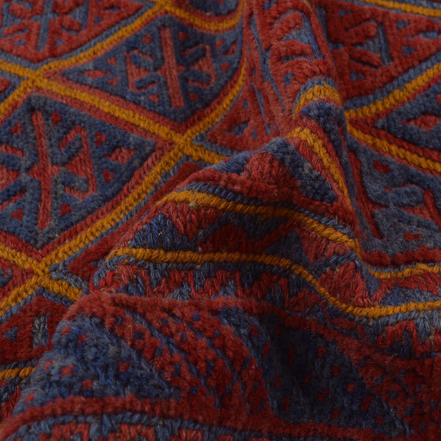 Red Color Mashwani Rug 4' 9" x 5' 10" (ft) - No. B33065