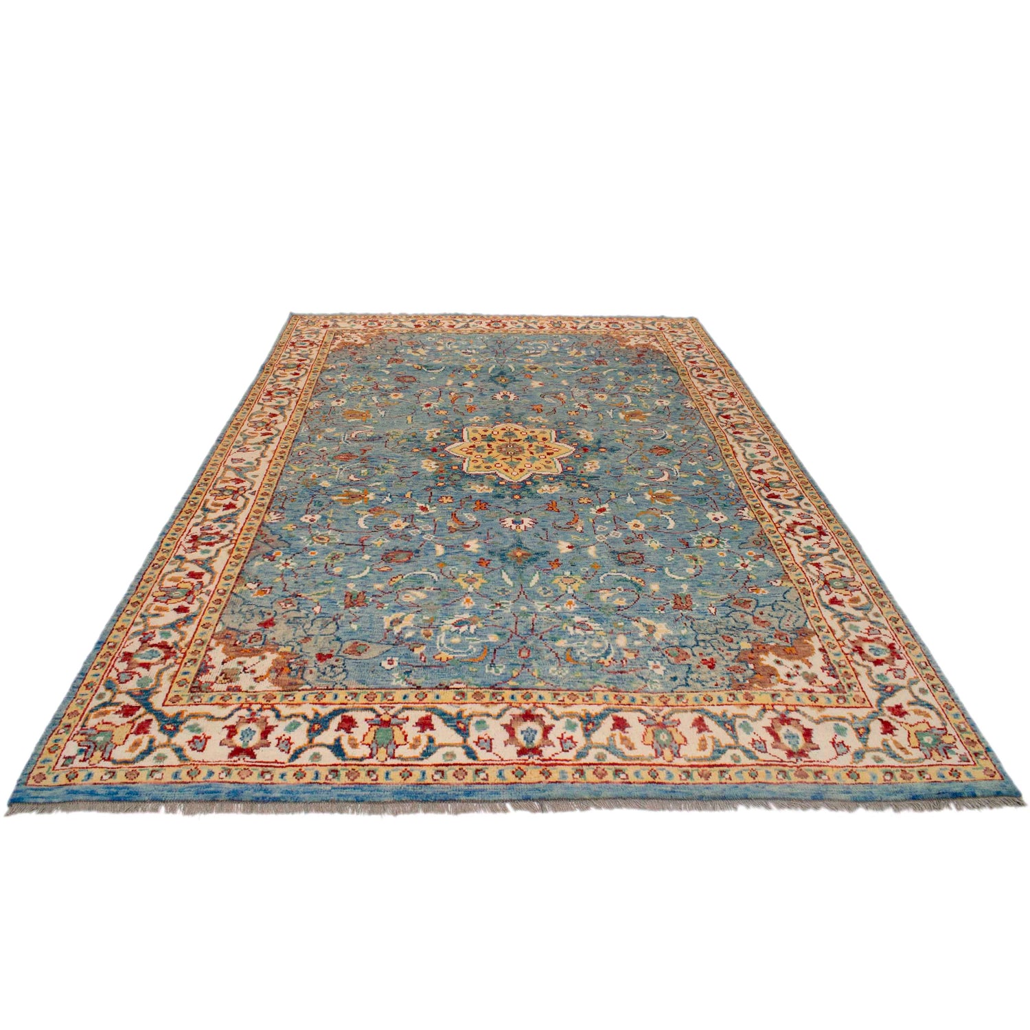 Blue Color Modern Oushak Rug 6' 7" x 9' 8" (ft) - No. B33067