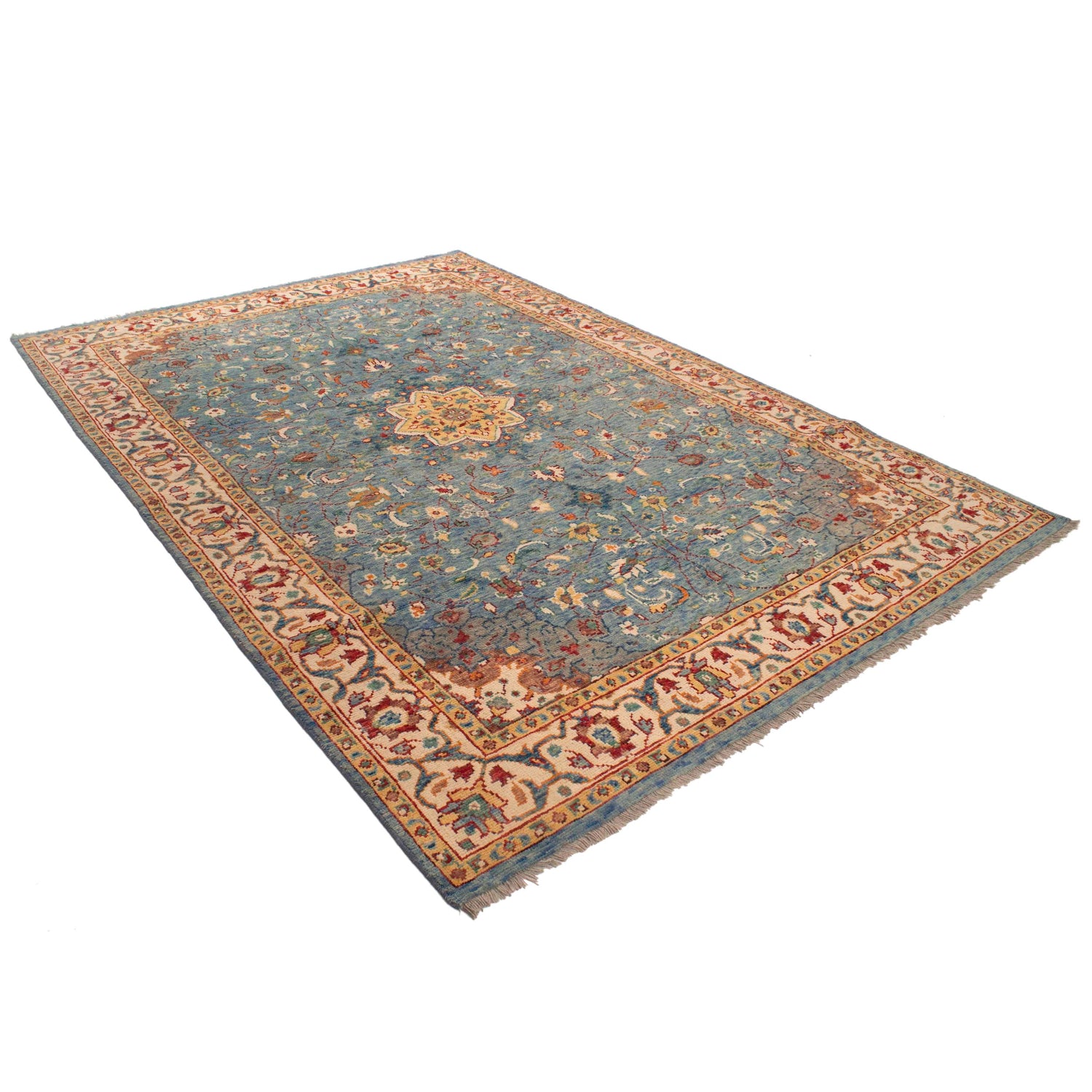 Blue Color Modern Oushak Rug 6' 7" x 9' 8" (ft) - No. B33067