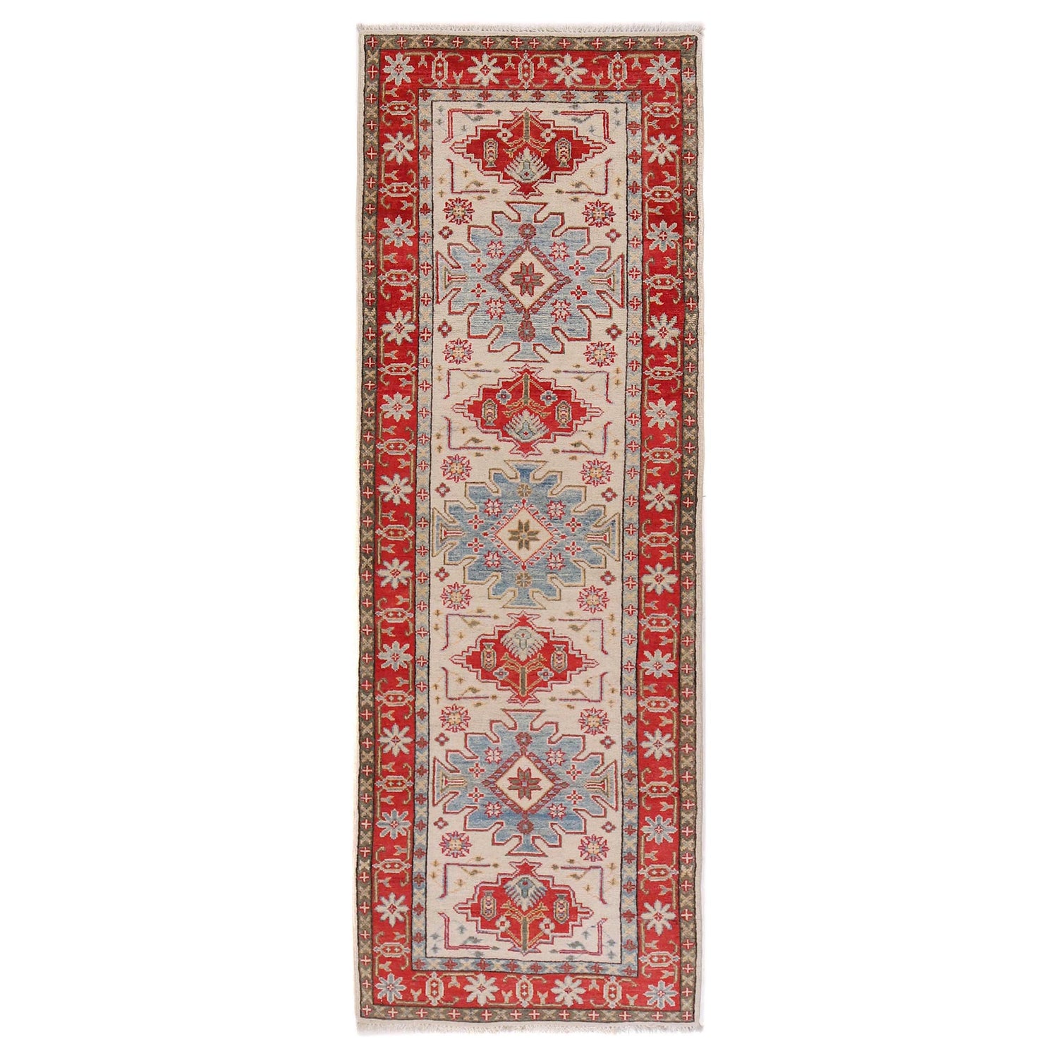 Beige Color Kazak Runner 2' 8 x 8' 1 (ft) - No. B33083