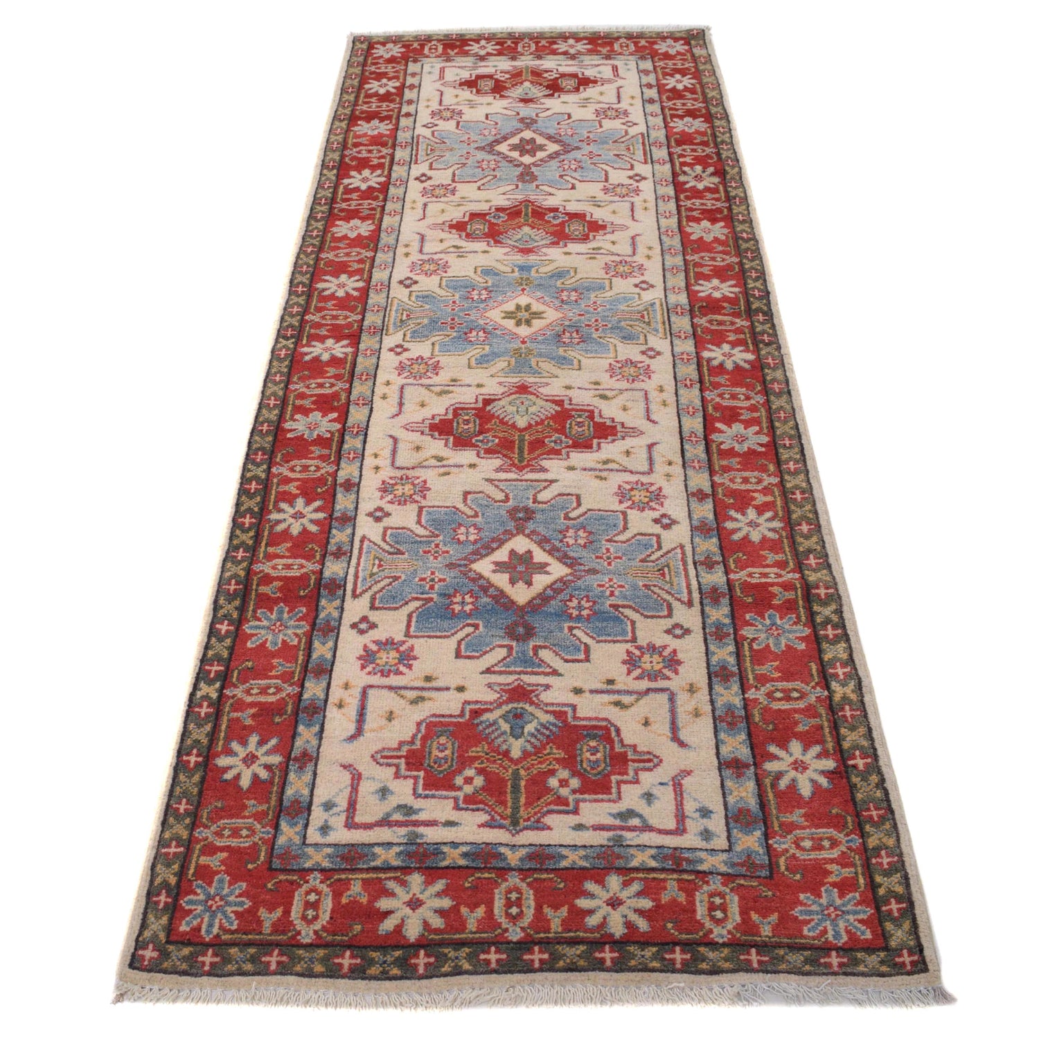 Beige Color Kazak Runner 2' 8 x 8' 1 (ft) - No. B33083