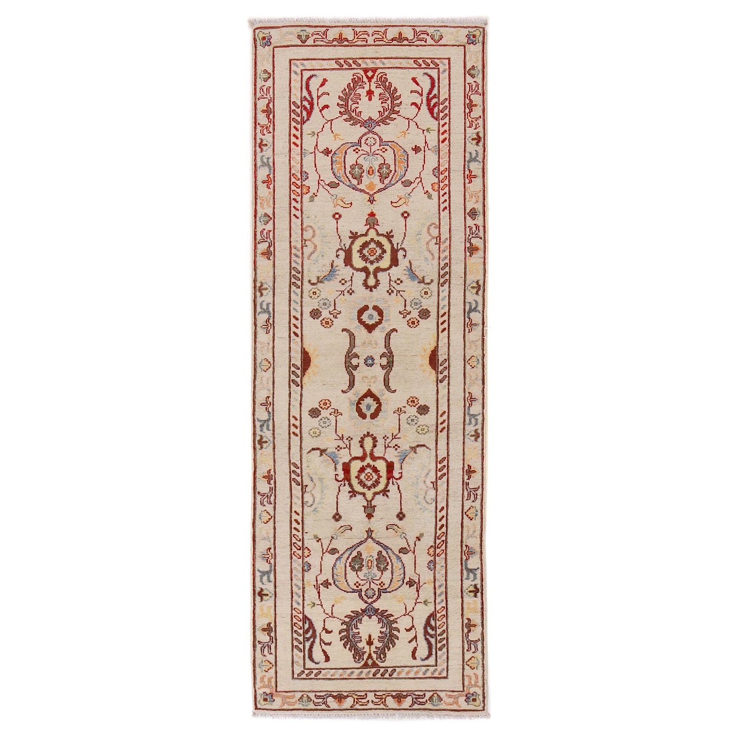 Beige Color Kazak Runner 2' 6 x 7' 7 (ft) - No. B33087
