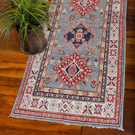Blue Color Kazak Runner 2' 9 x 9' 4 (ft) - No. B33091