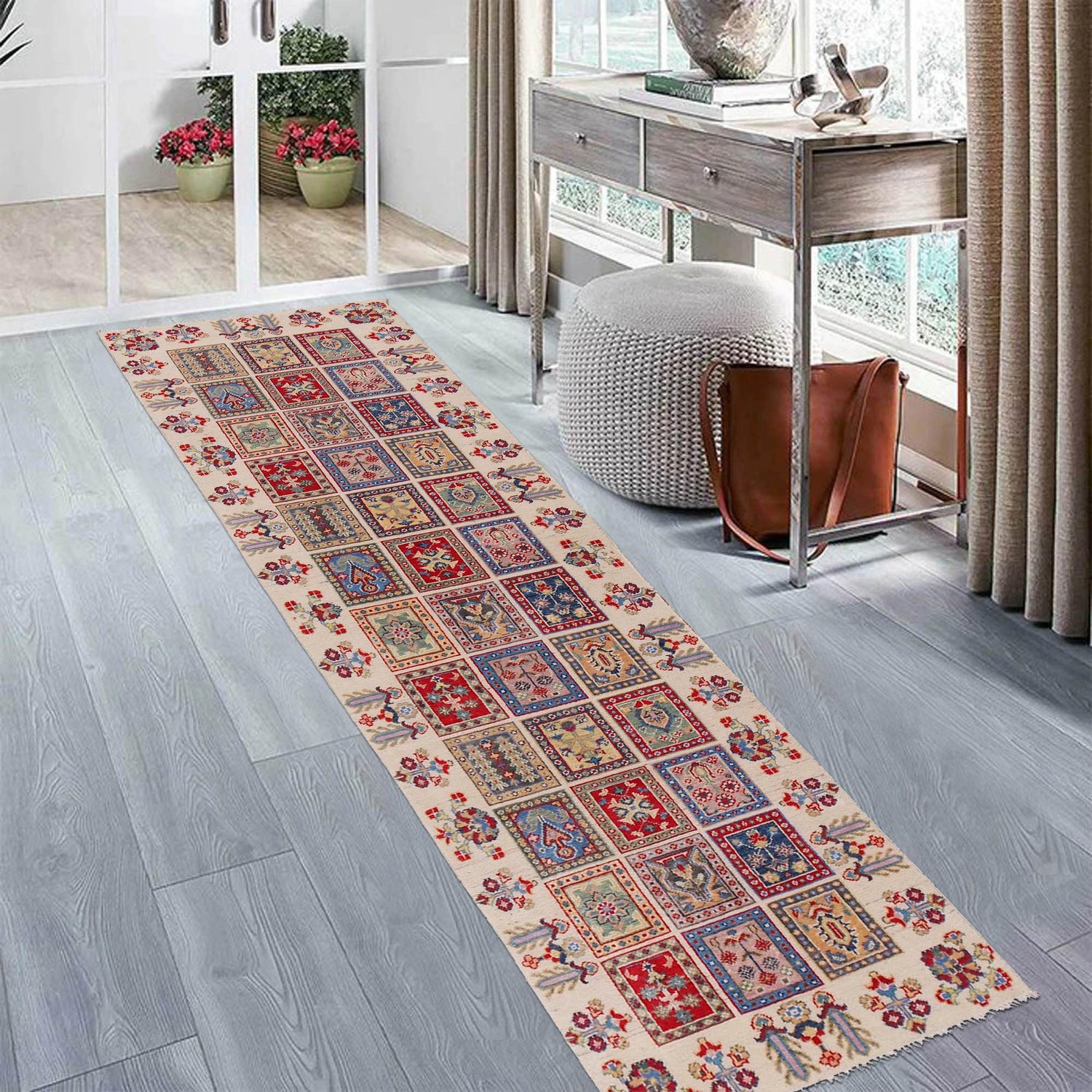 Hand Knotted Bakhtiar Carpet Runner 2' 8 x 9' 8 (ft) - No. B33092