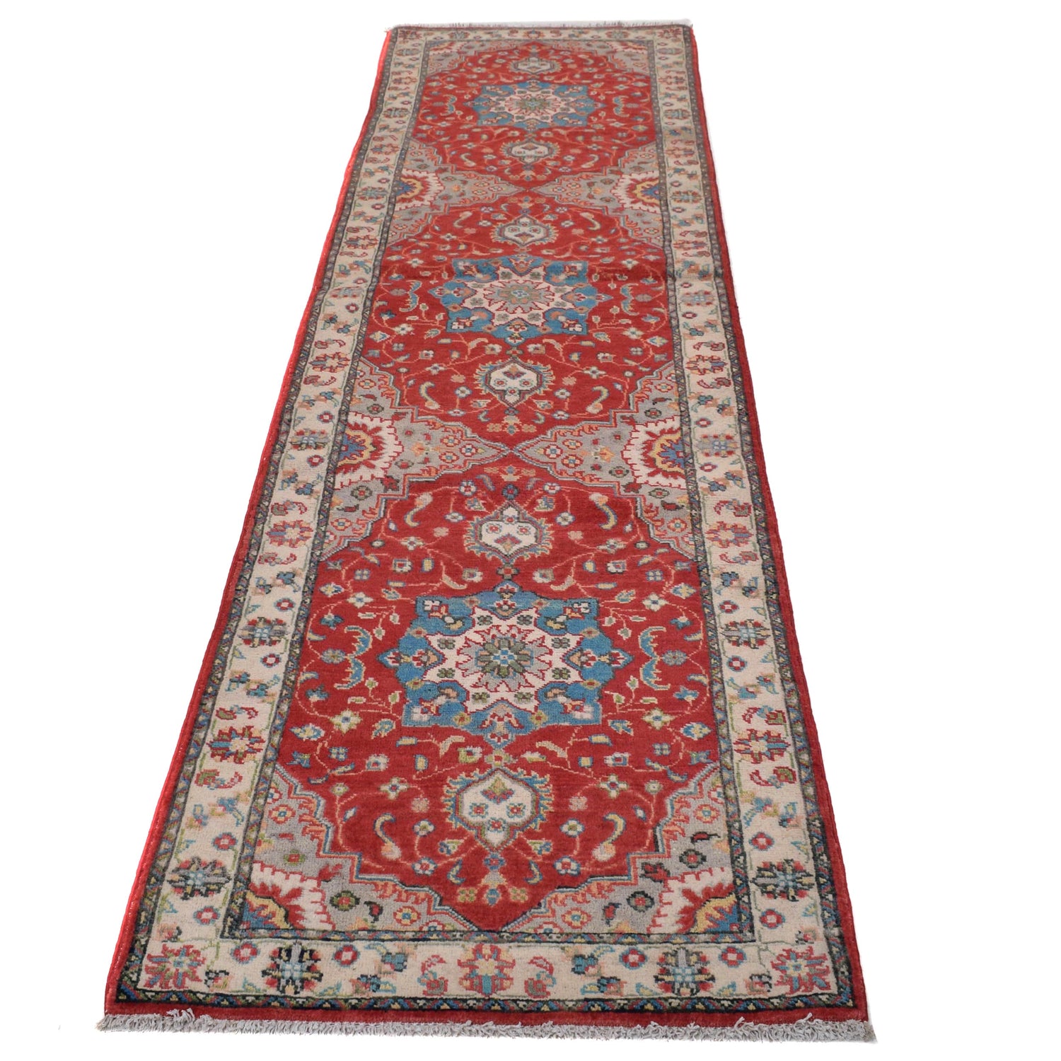Red Color Kazak Runner 2' 6 x 10' 11 (ft) - No. B33094