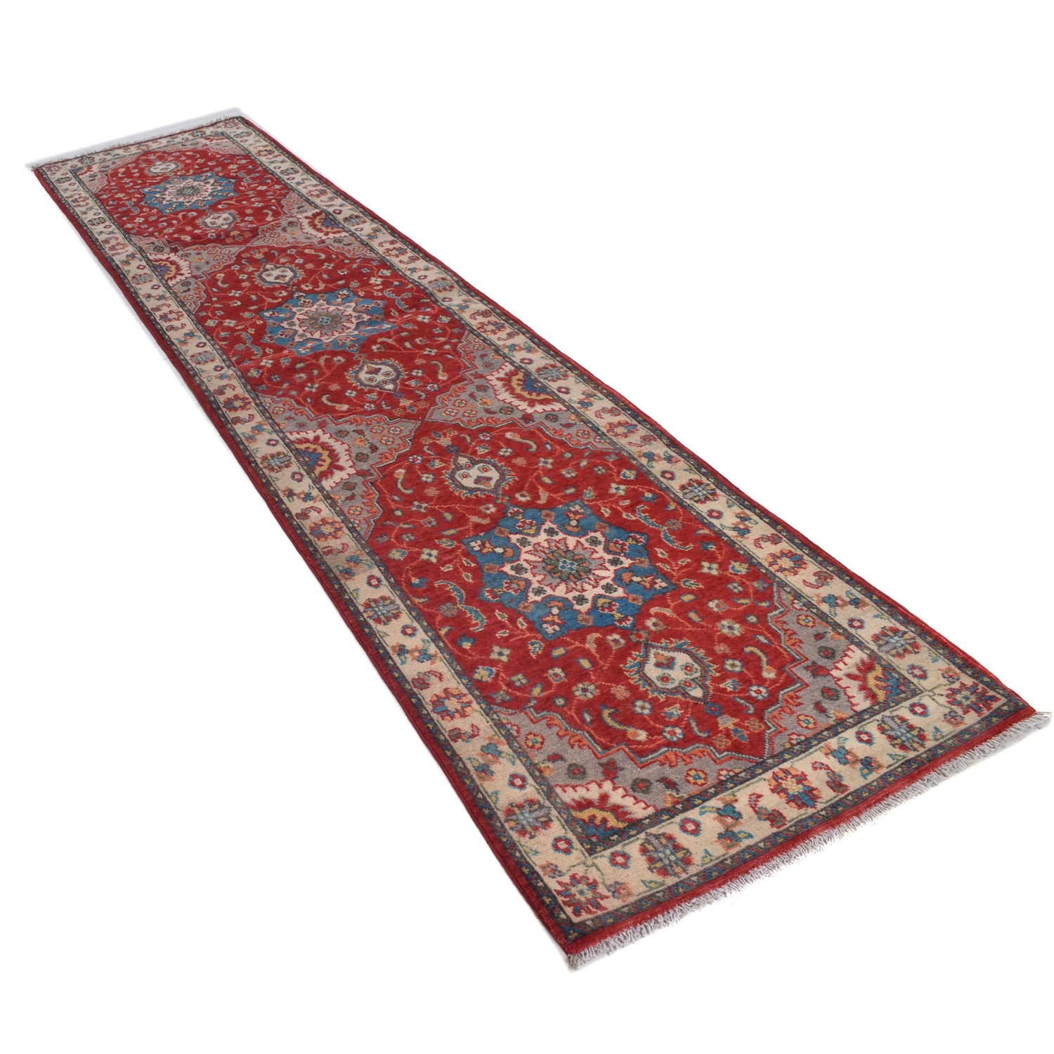Red Color Kazak Runner 2' 6 x 10' 11 (ft) - No. B33094