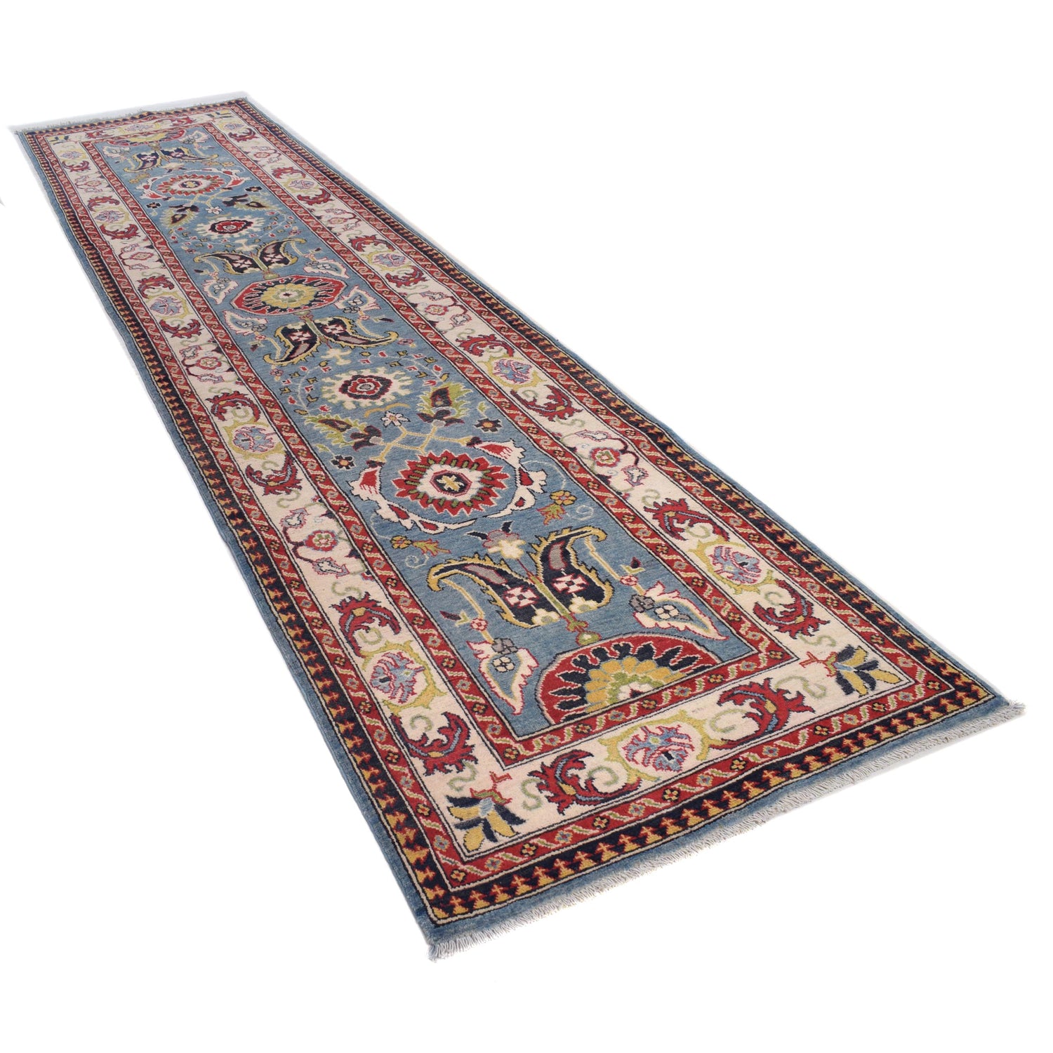 Blue Color Kazak Runner 3' 1 x 12' 10 (ft) - No. B33095