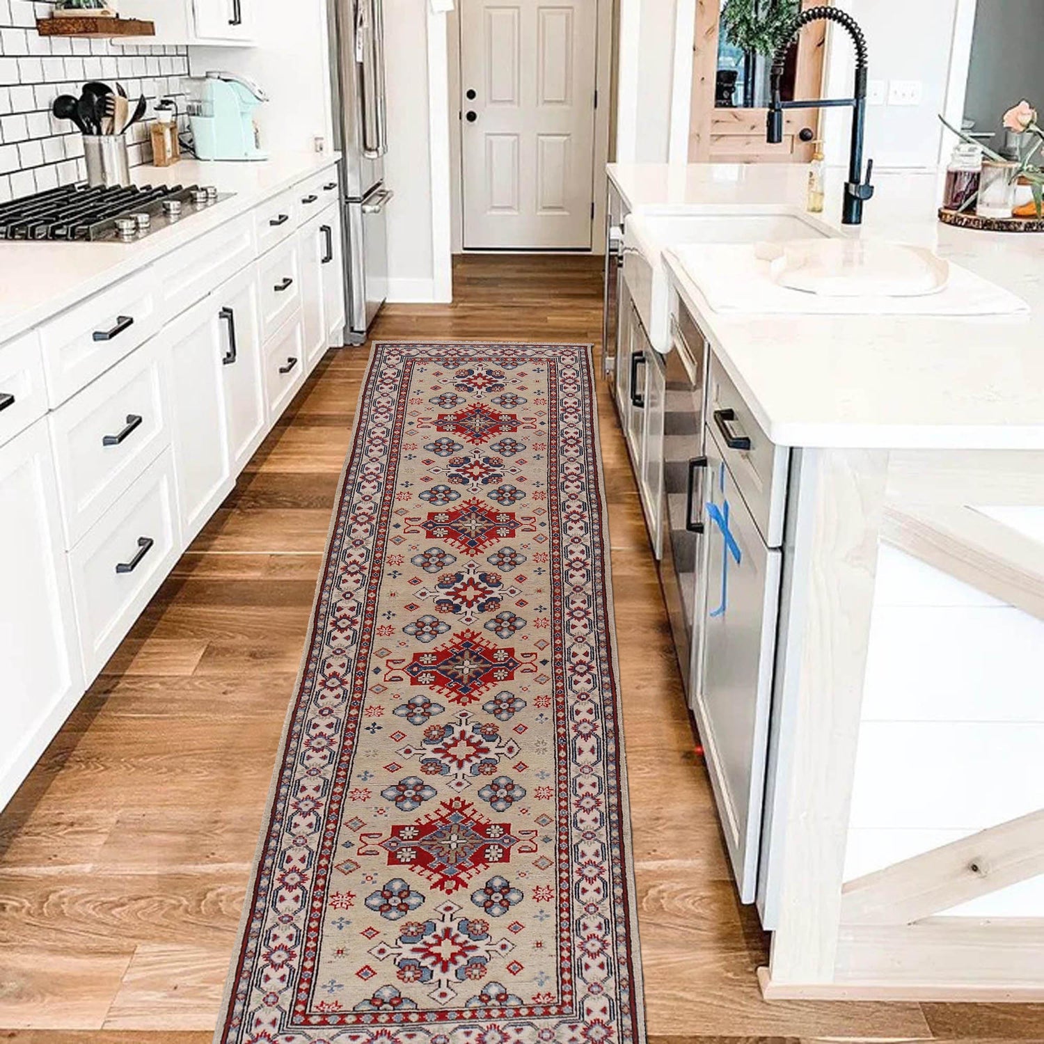 Beige Color Kazak Runner 2' 9 x 9' 7 (ft) - No. B33096