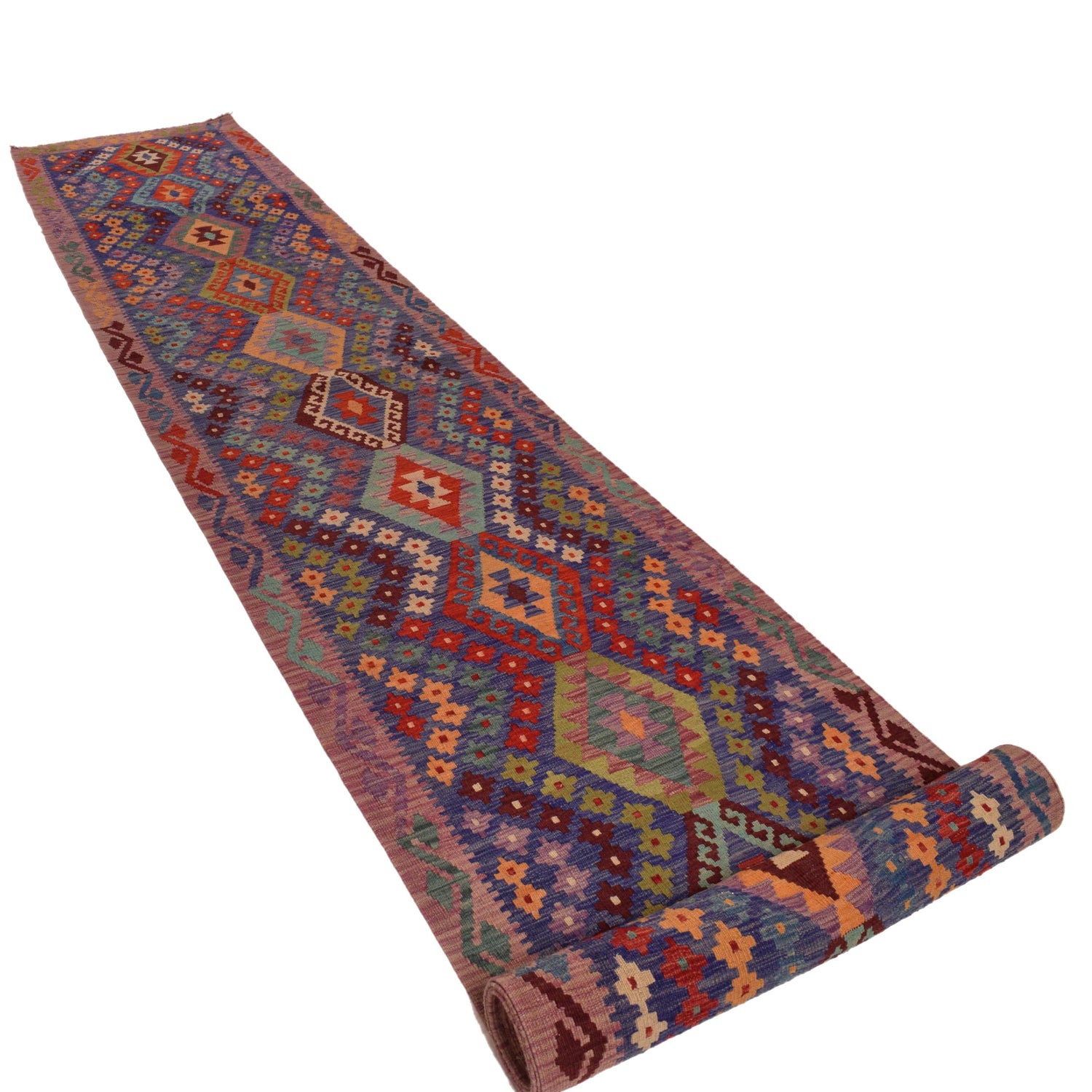 Vegetable Kilim Runner 2' 10" x 22' 4" (ft) - No. B34152