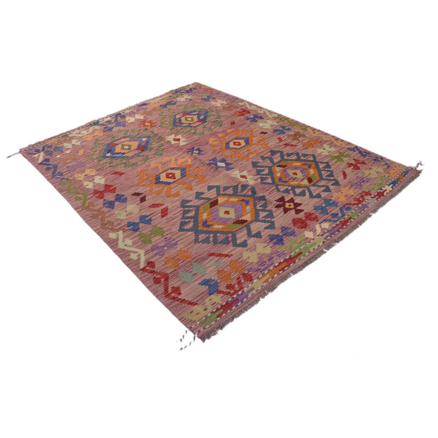 Handmade Vegetable Kelim 5' 0" x 6' 4" (ft) - No. B34179