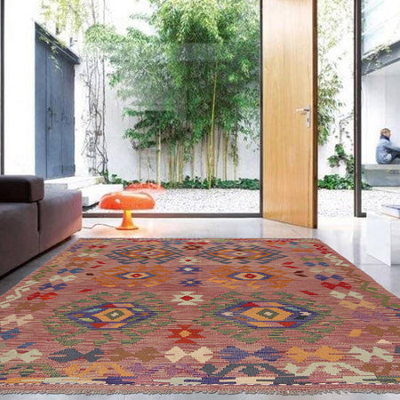 Handmade Vegetable Kelim 5' 0" x 6' 4" (ft) - No. B34179