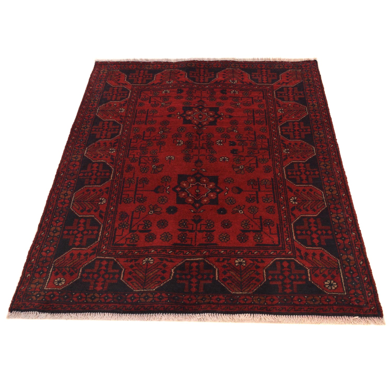 Red Color Khal Mohammadi Carpet 3' 5" x 4' 8" (ft) - No. B34185