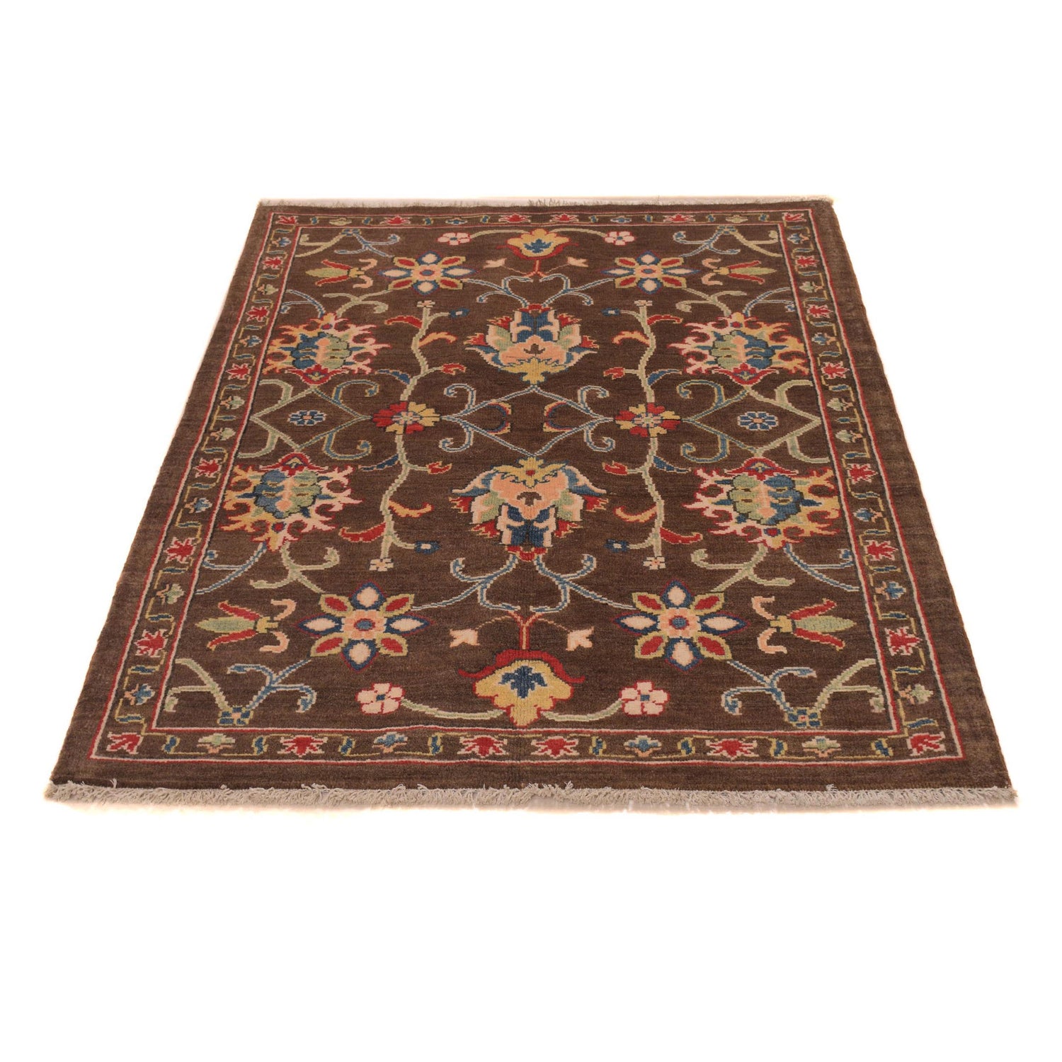 Brown Color Sultani Carpet 3' 4" x 5' 1" (ft) - No. B34196