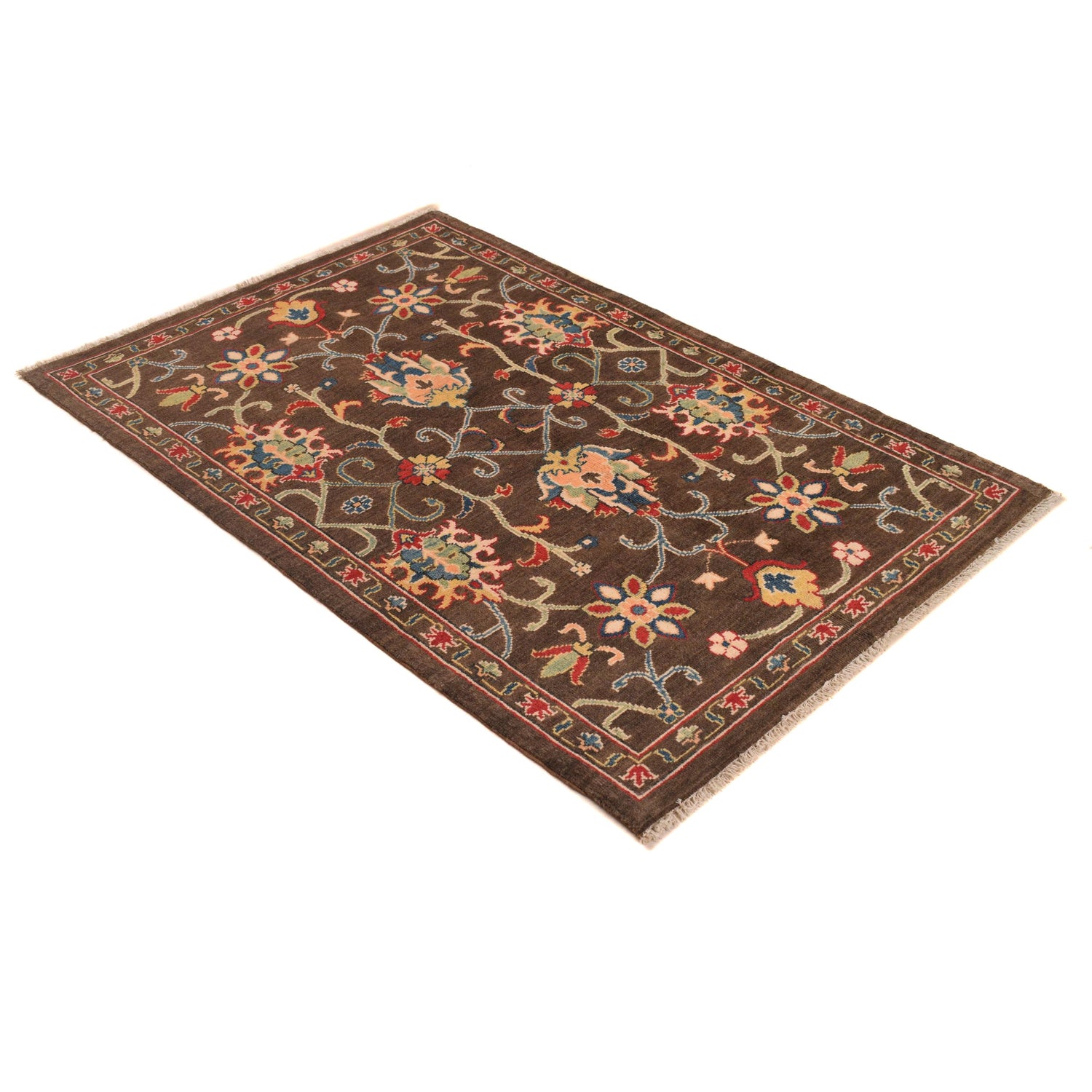 Brown Color Sultani Carpet 3' 4" x 5' 1" (ft) - No. B34196