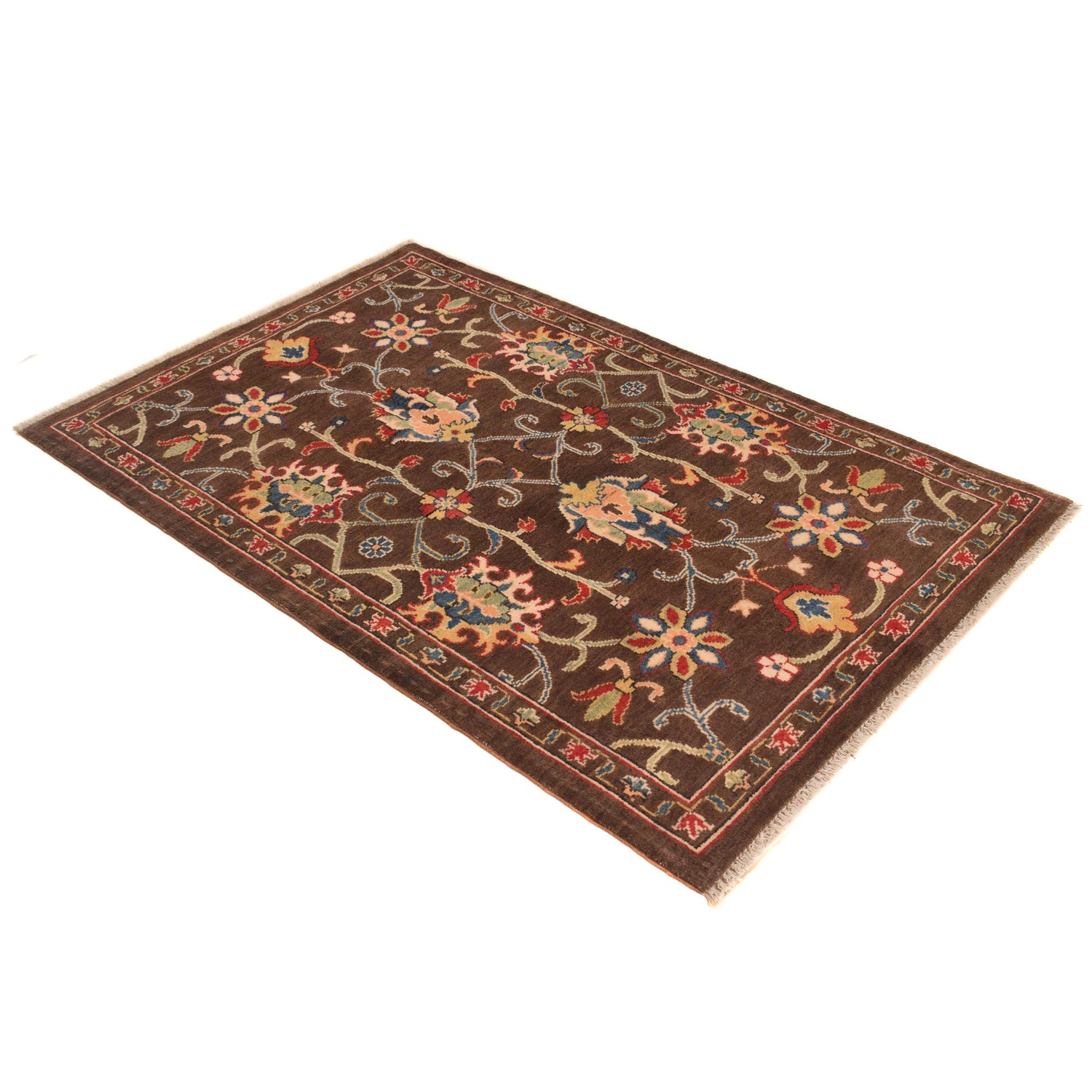 Brown Color Sultani Carpet 3' 4" x 5' 1" (ft) - No. B34196