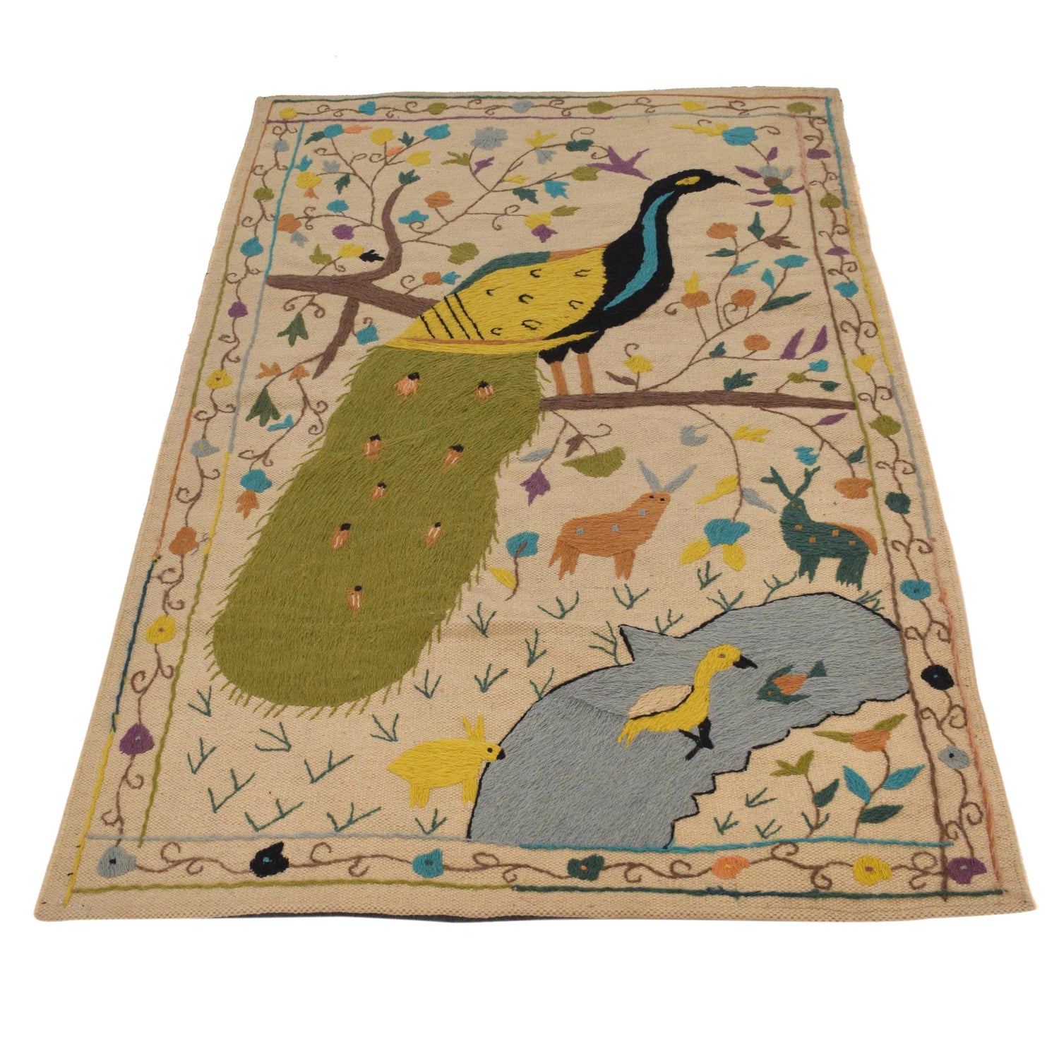 Pakistani Embroidery Kelim 2' 11" x 4' 11" (ft) - No. B34456