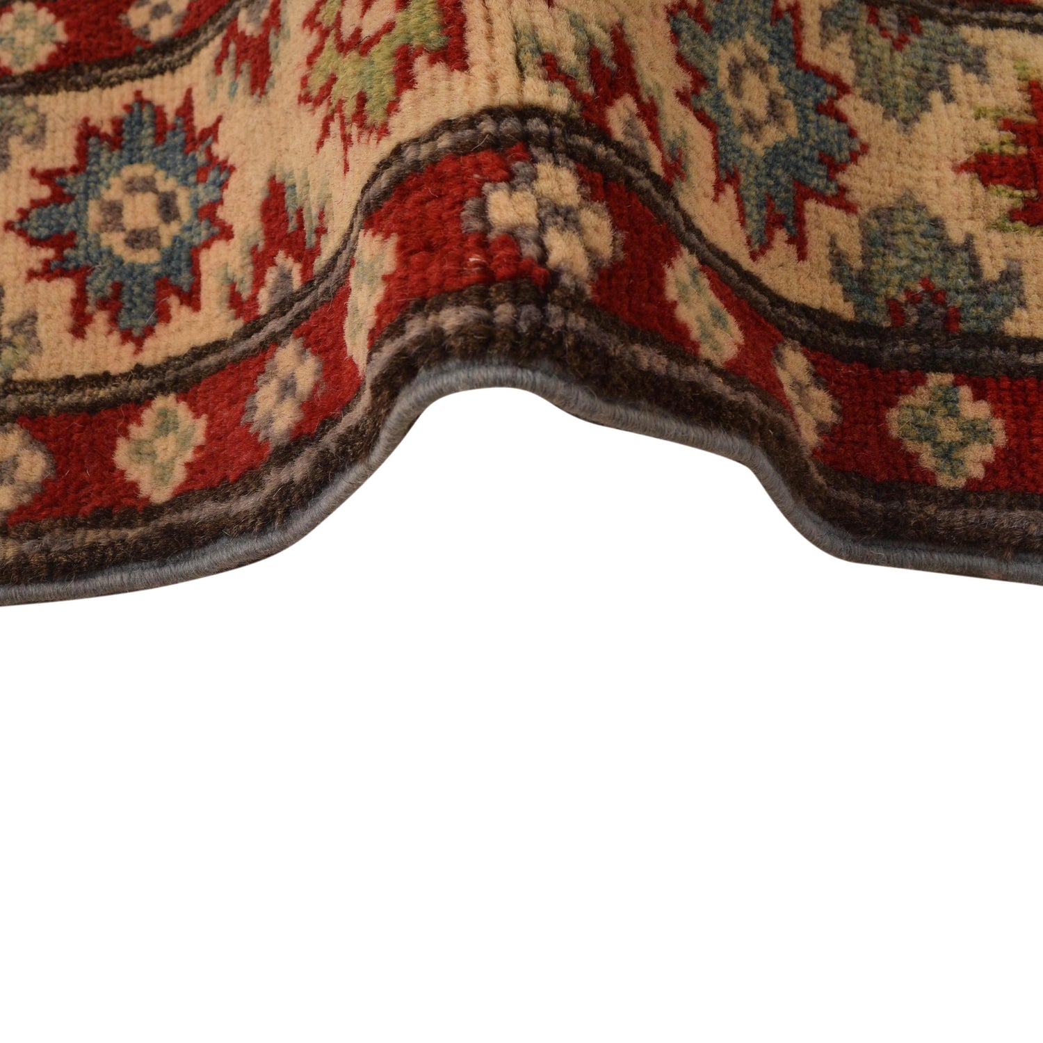 Hand Knotted Kazak Rug  3' 4" x 4' 9" (ft)- No. B34605