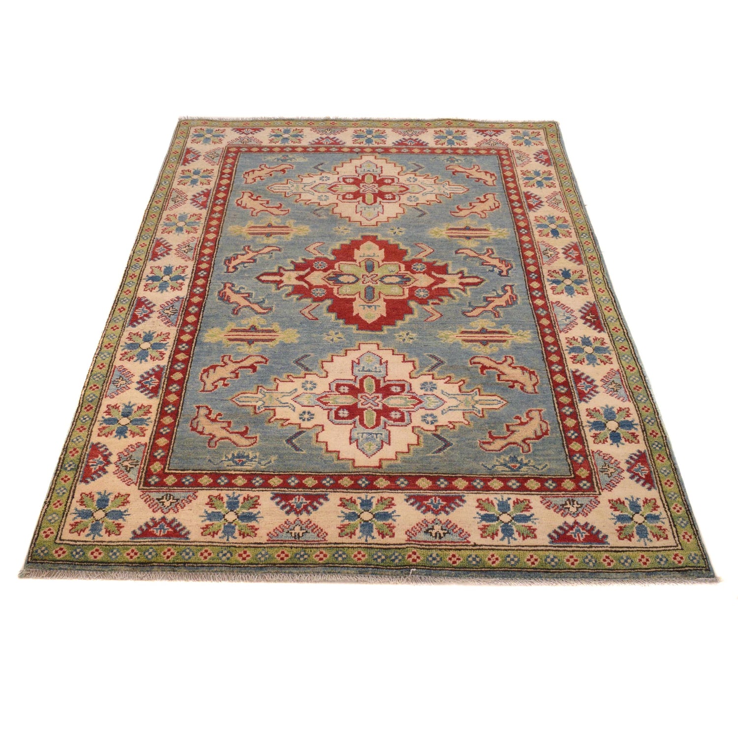 Hand Knotted Kazak Rug 4' 0" x 5' 9" (ft) - No. B34608