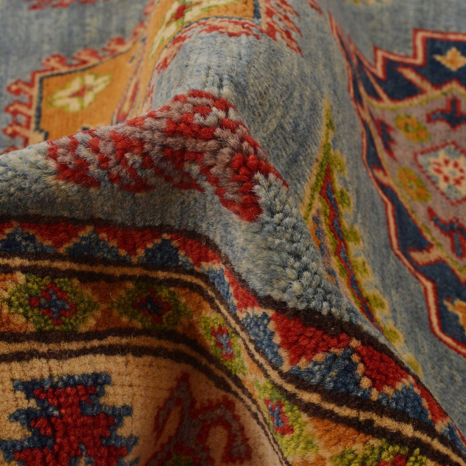 Blue Color Kazak Rug 4' 0" x 4' 10" (ft)- No. B34617