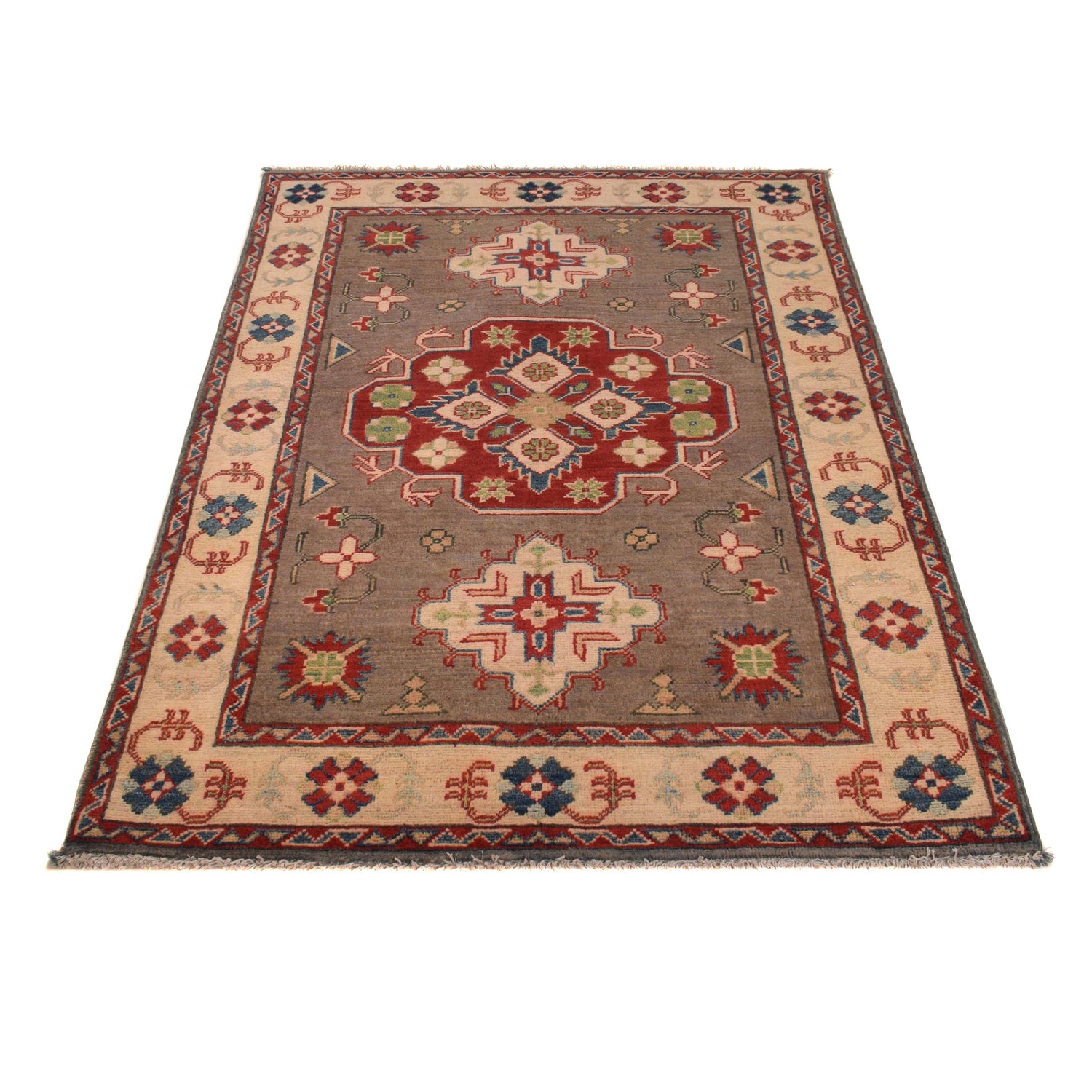 Oriental Kazak Rug  3' 4" x 4' 11" (ft)- No. B34619