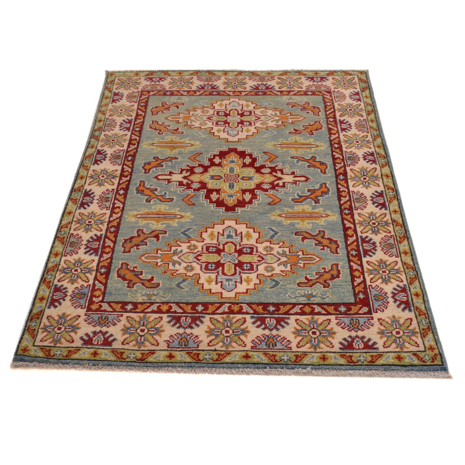 Hand Knotted Kazak Rug  3' 5" x 5' 0" (ft)- No. B34622
