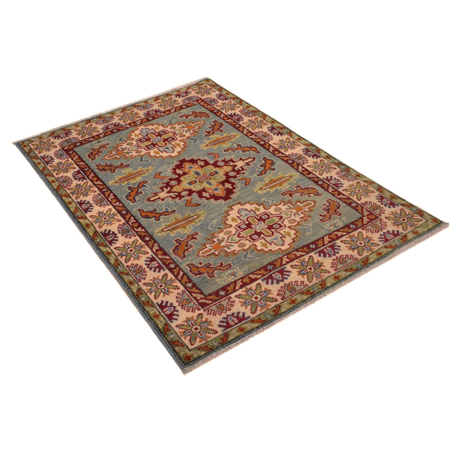 Hand Knotted Kazak Rug  3' 5" x 5' 0" (ft)- No. B34622